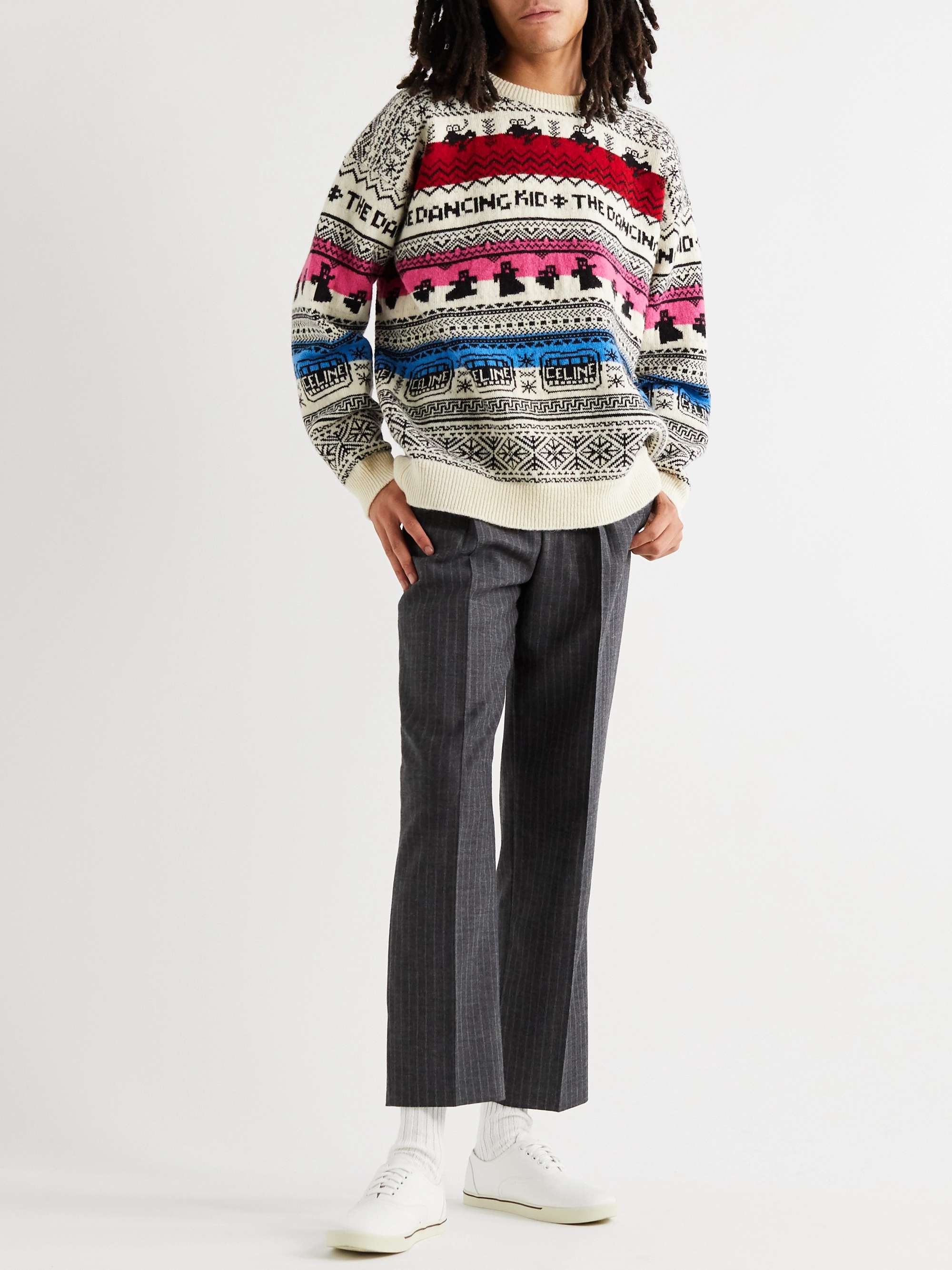 CELINE HOMME Fair Isle Wool-Jacquard Sweater