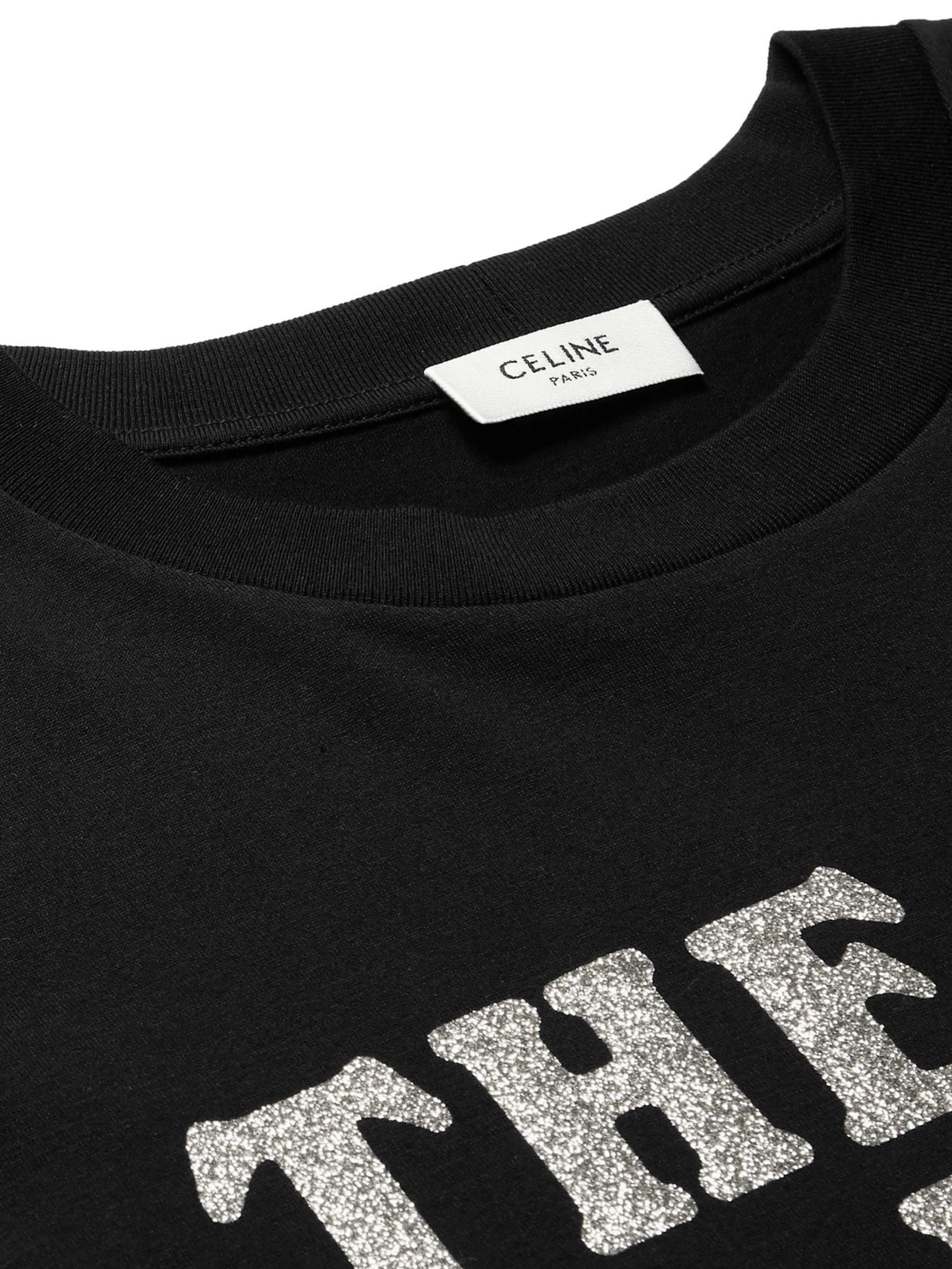 CELINE HOMME The Dancing Kid Glittered-Print Cotton-Jersey T-Shirt