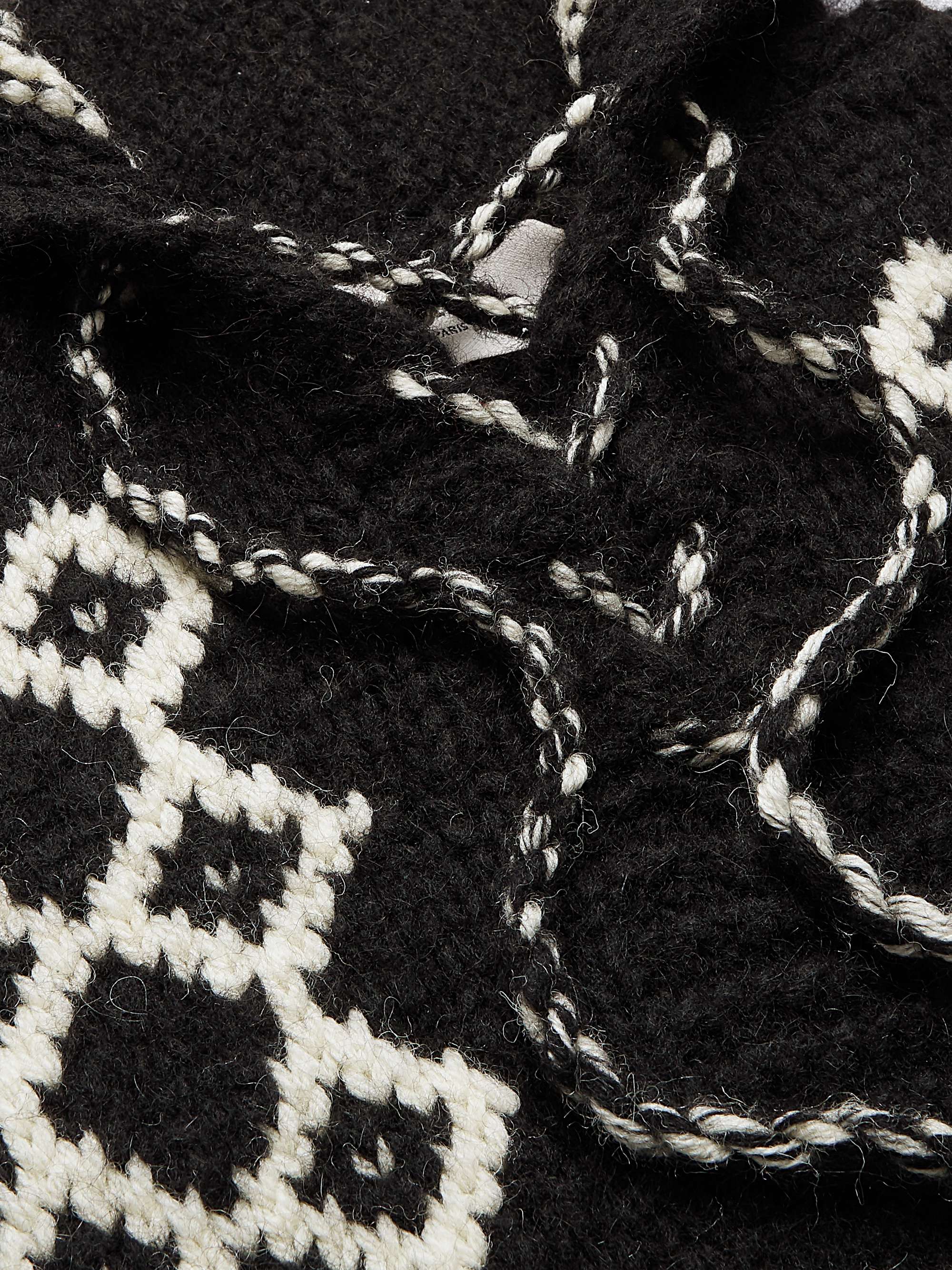 CELINE HOMME Baja Wool-Blend Jacquard Hooded Sweater