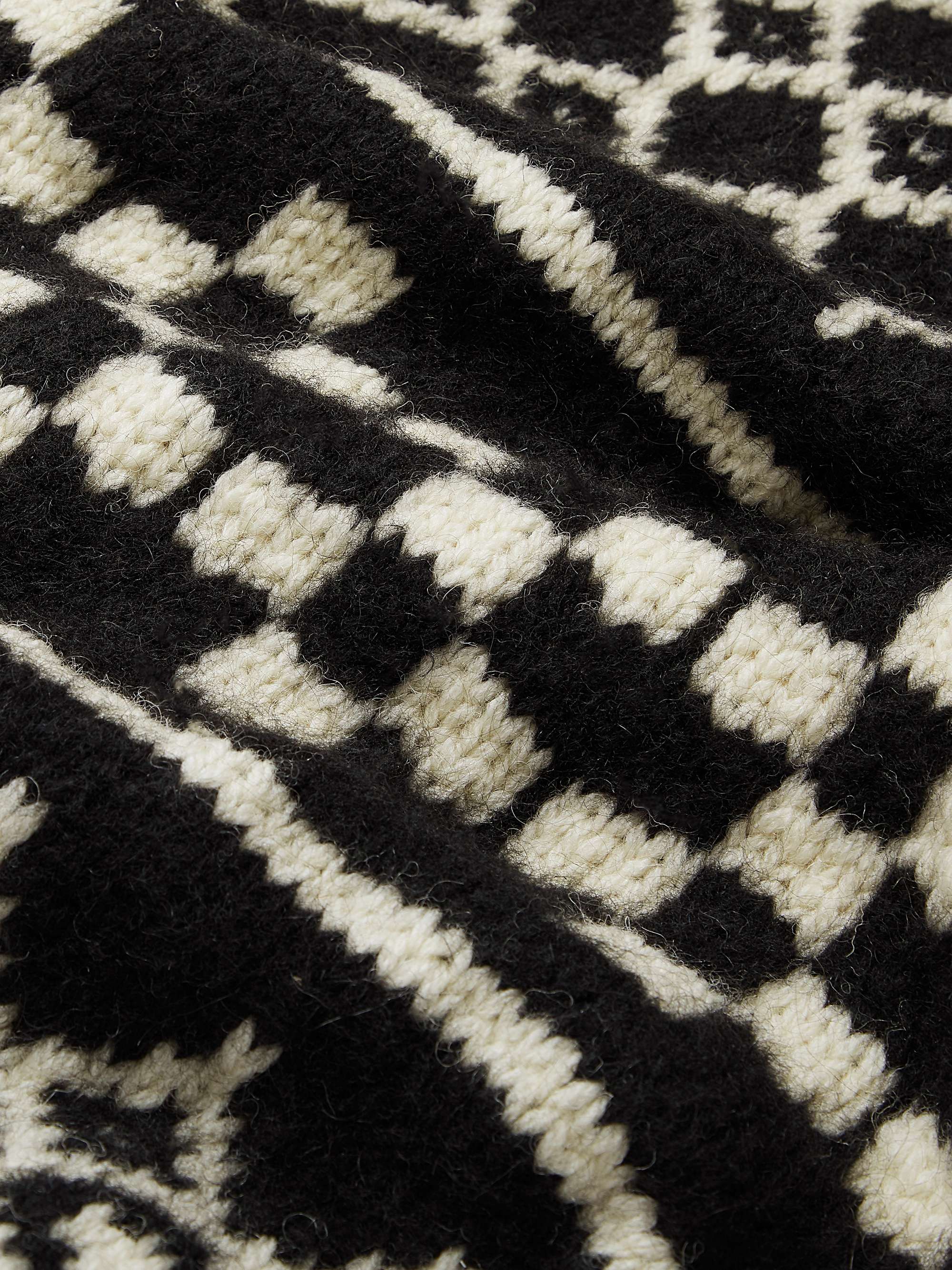 CELINE HOMME Baja Wool-Blend Jacquard Hooded Sweater