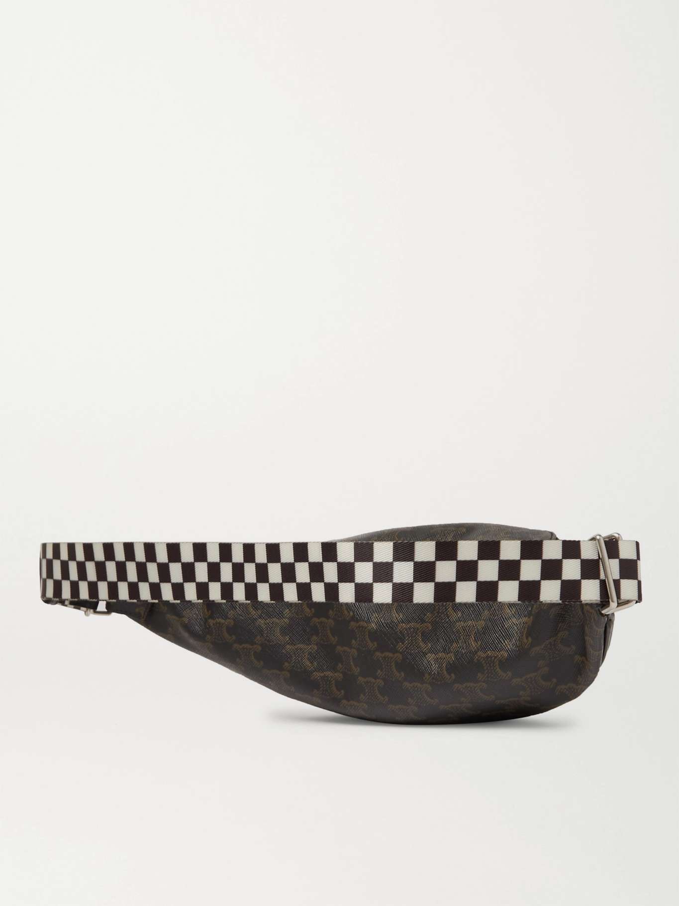 Celine Men's Triomphe Coated Canvas Belt Black