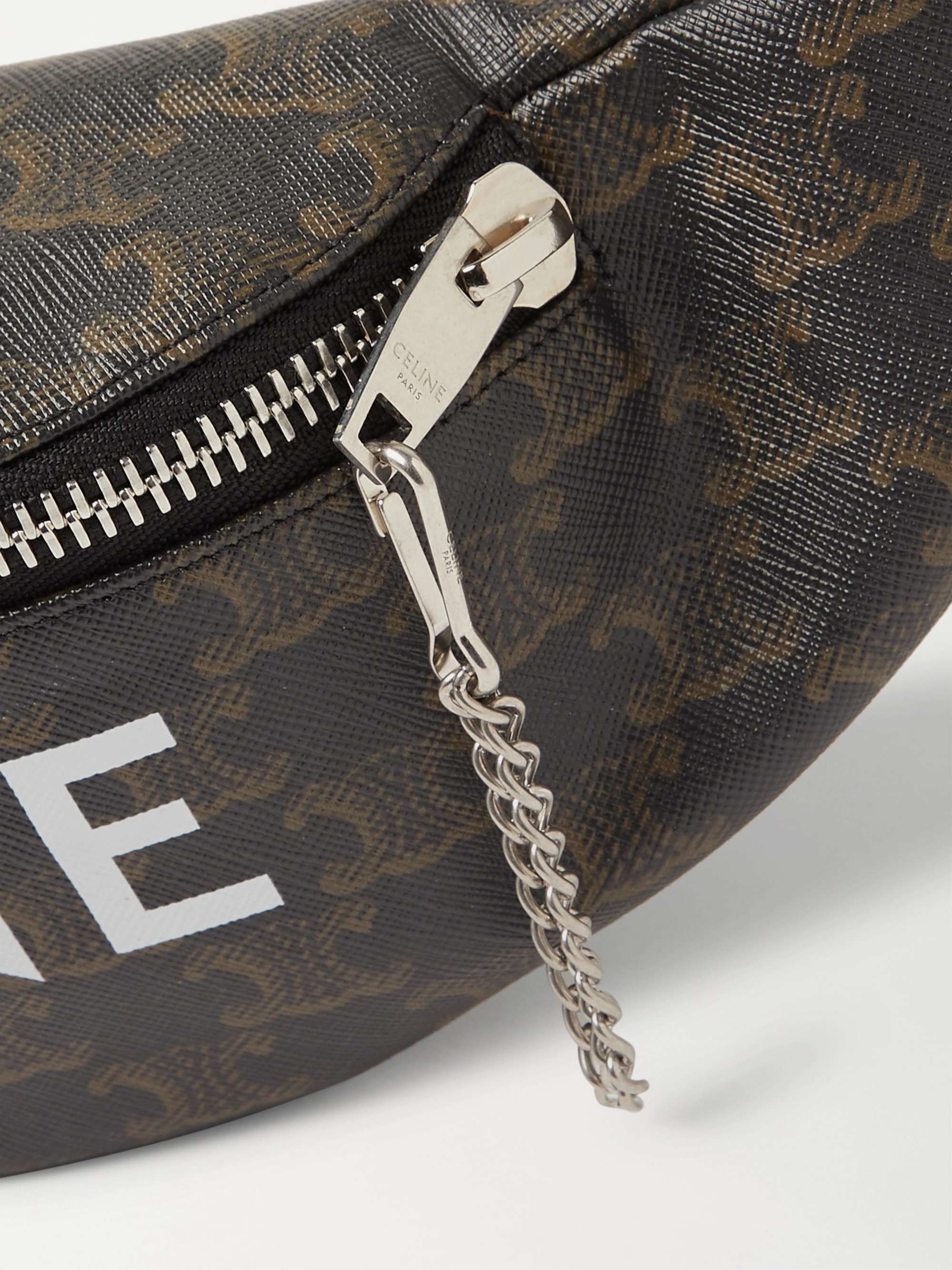 CELINE HOMME Triomphe Celine-Print Coated-Canvas and Nylon Belt Bag