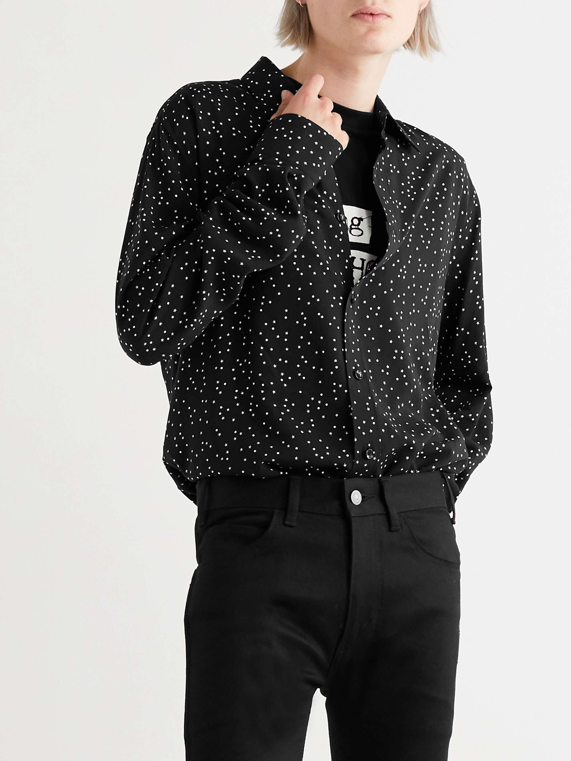 CELINE HOMME Star-Printed Viscose Western Shirt