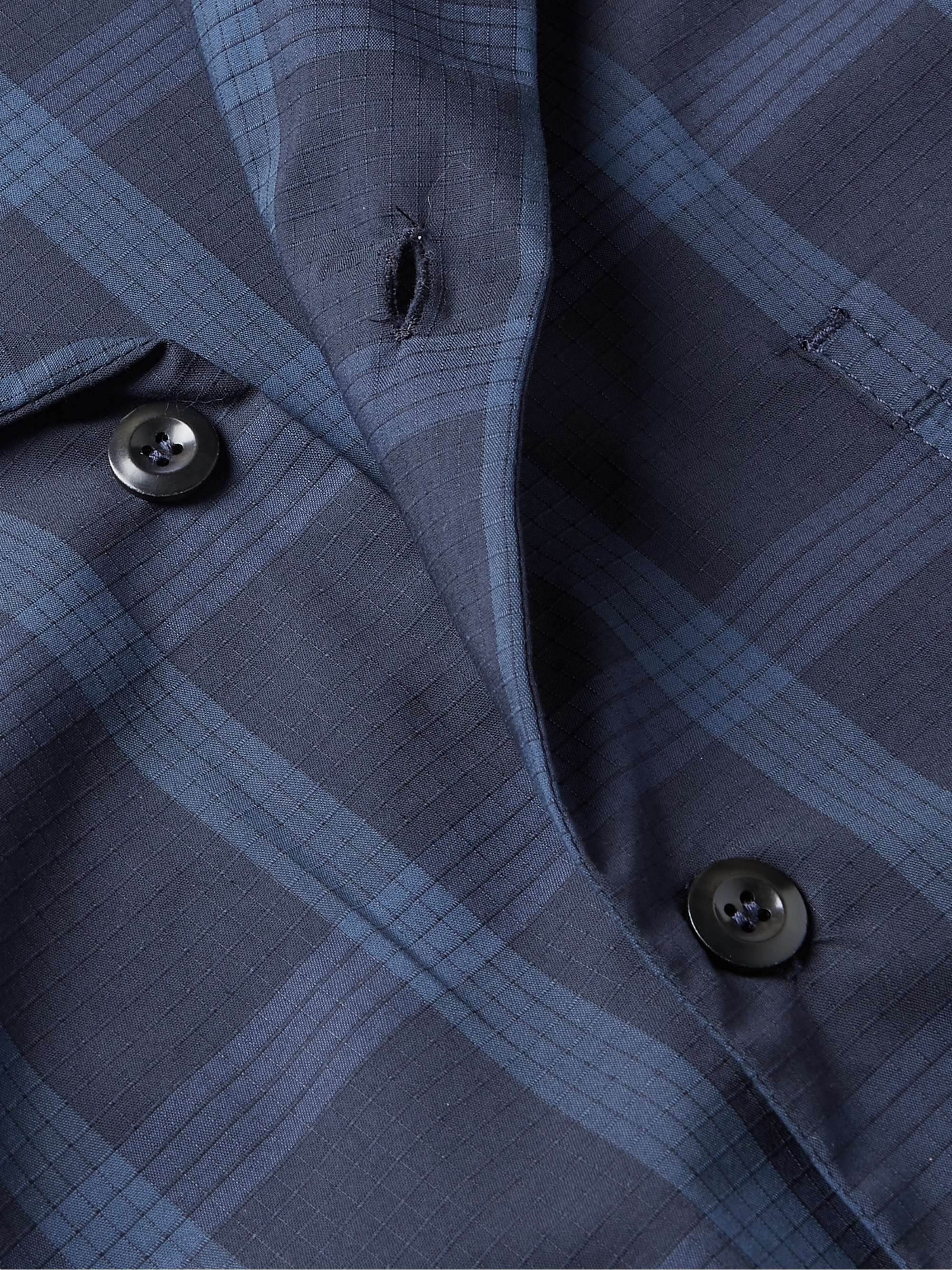 HOWLIN' Cocktail Convertible-Collar Striped Cotton-Blend Seersucker Shirt