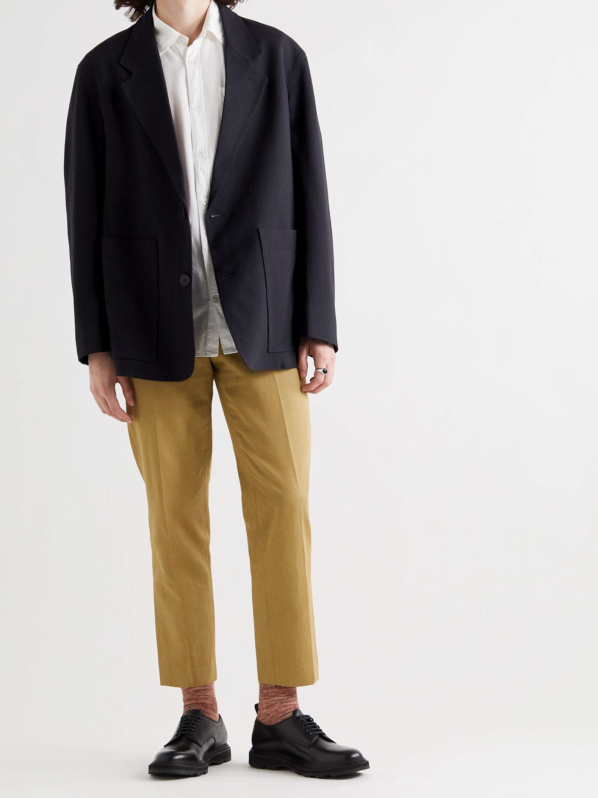 Unstructured Woven Suit Jacket