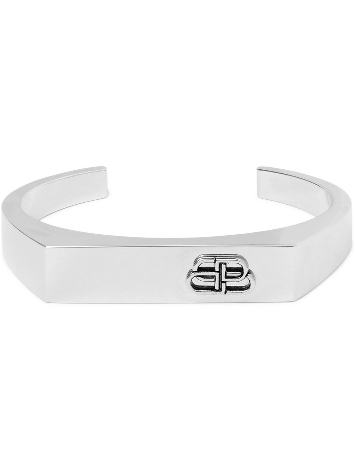 Balenciaga Logo-detailed Silver-tone Cuff