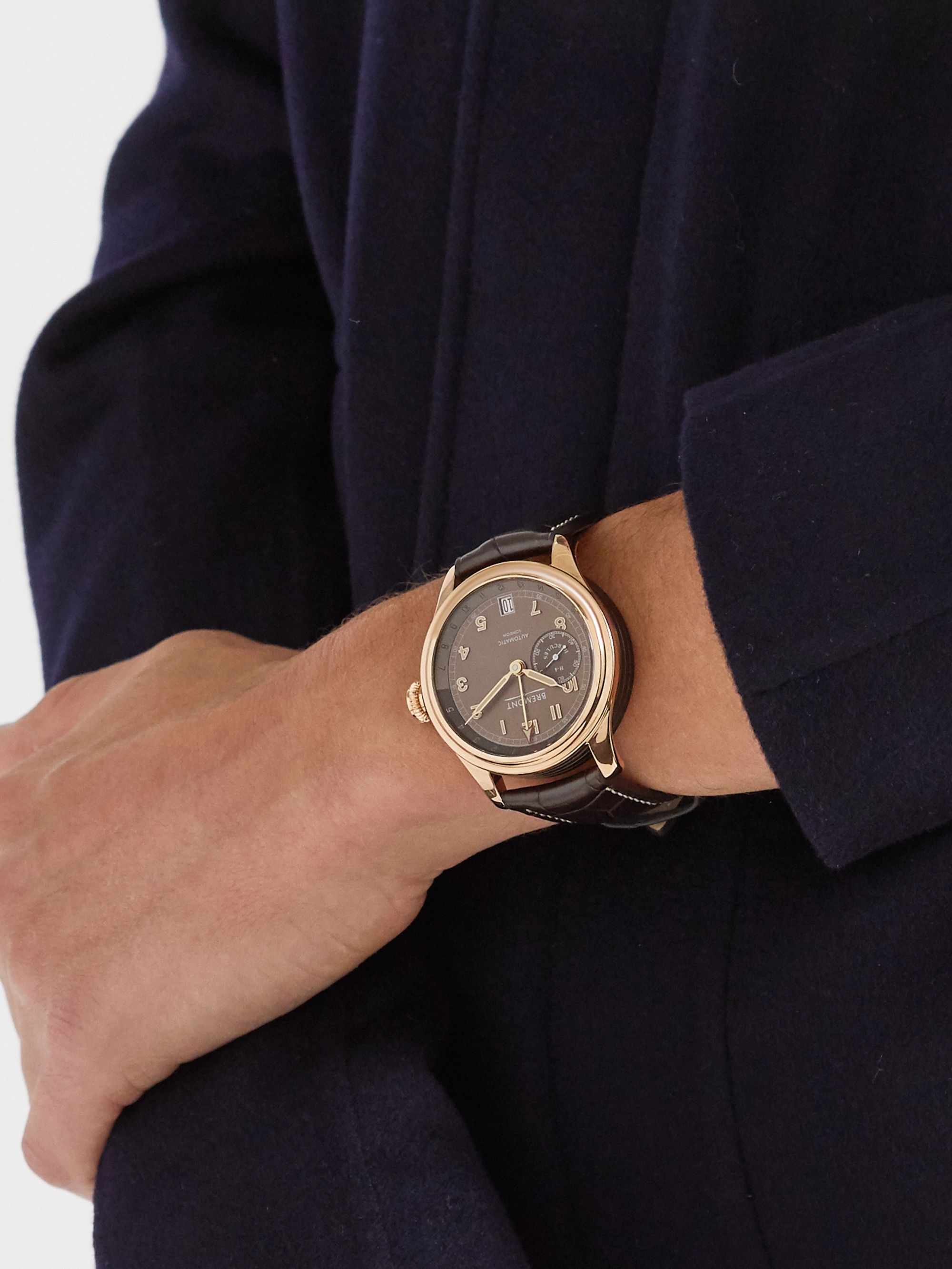 BREMONT H-4 Hercules Limited Edition Automatic 43mm 18-Karat Rose Gold and Alligator Watch