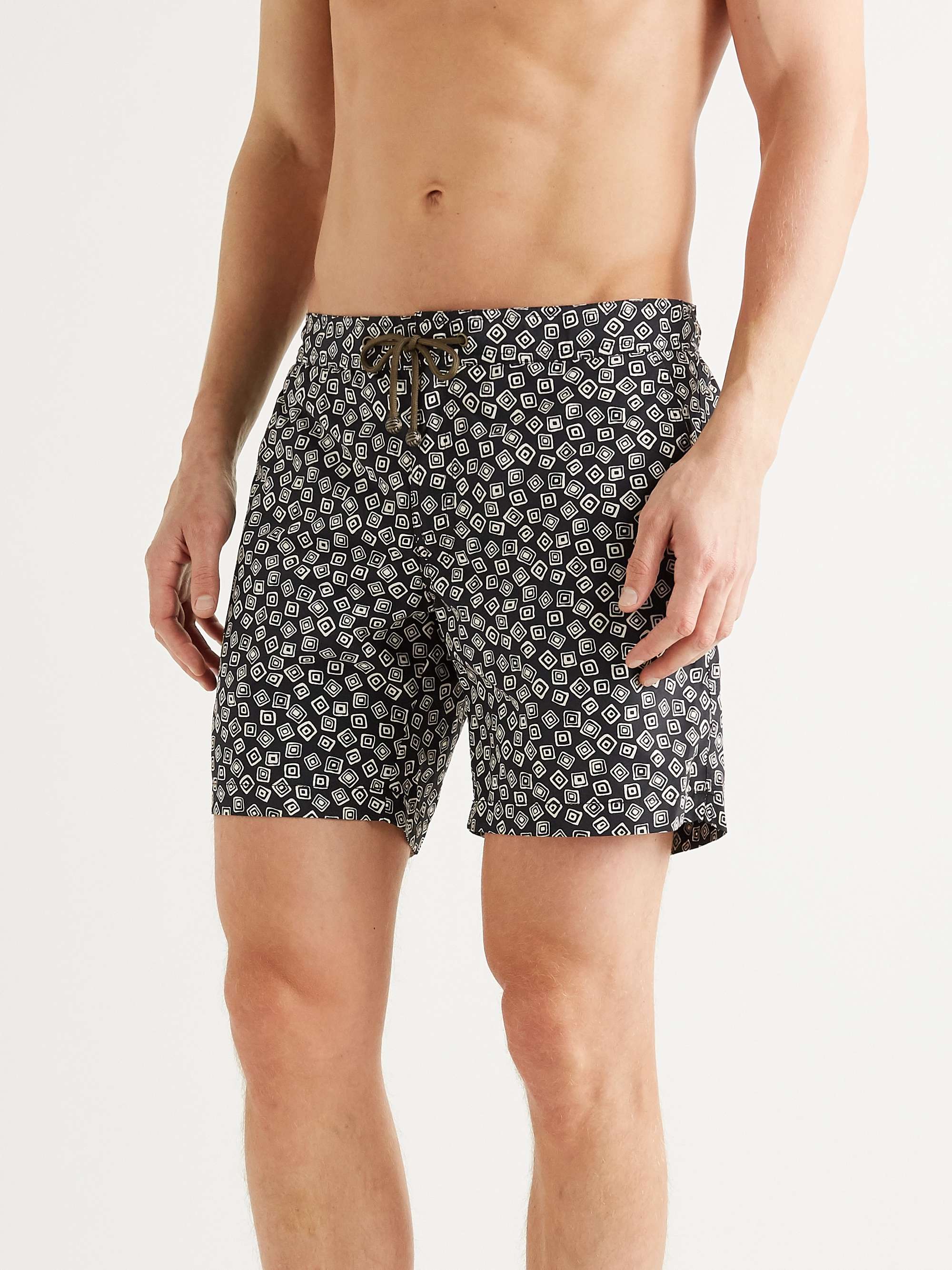 THORSUN + Charvet Mid-Length Printed Swim Shorts