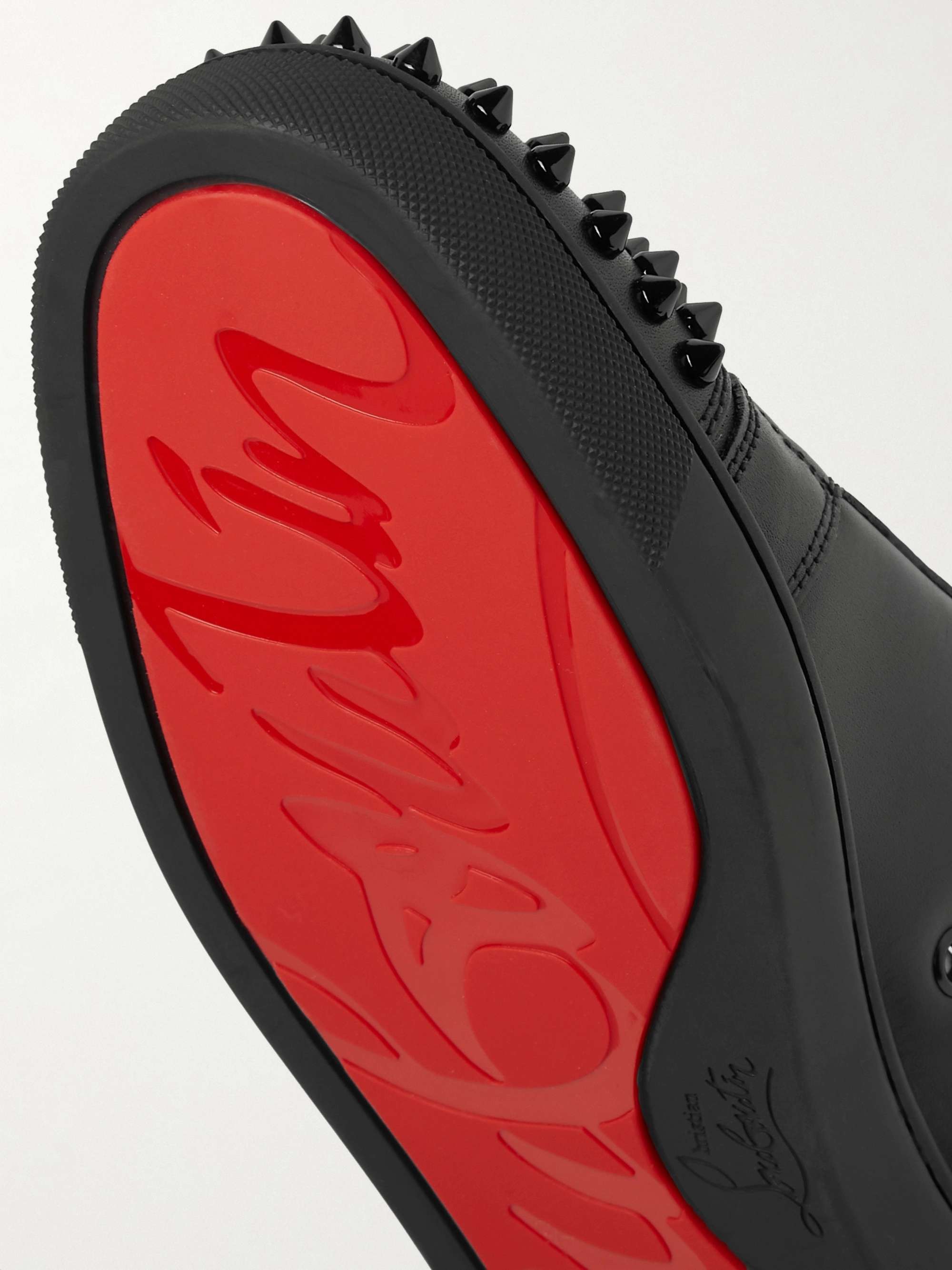 CHRISTIAN LOUBOUTIN Louis Junior Spikes Cap-Toe Suede Sneakers