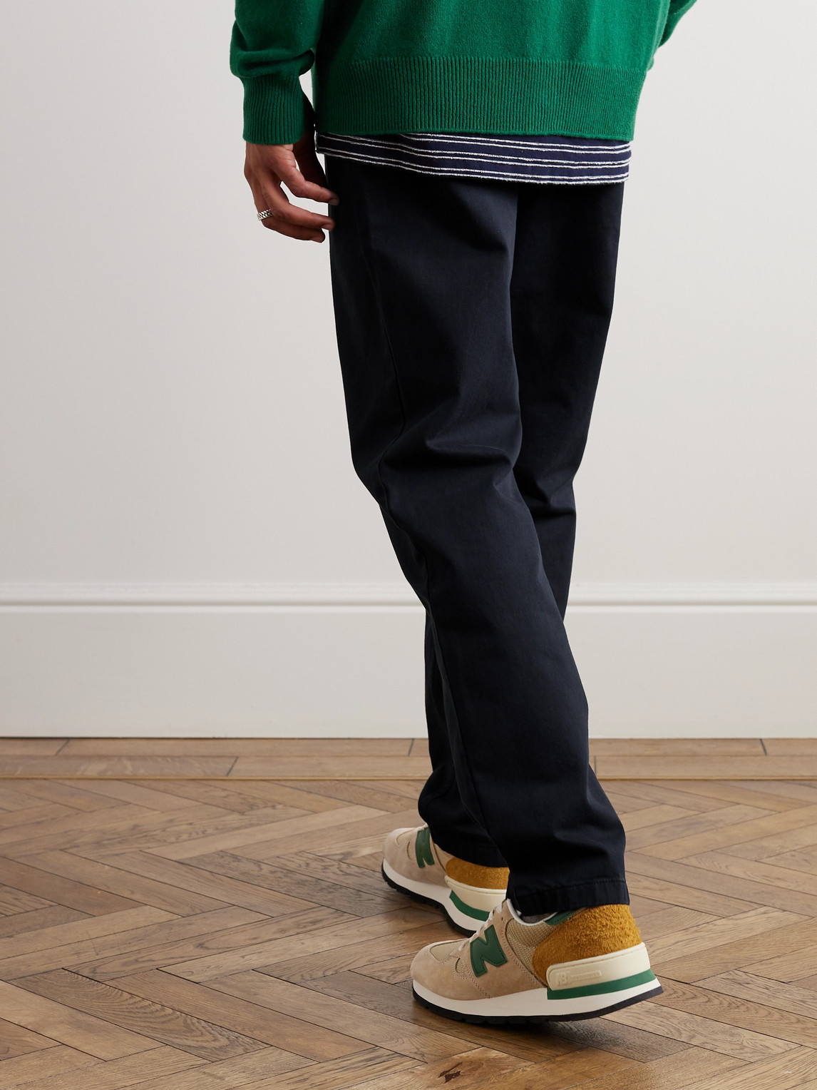 Shop Norse Projects Aros Heavy Straight-leg Organic Cotton Trousers In Blue