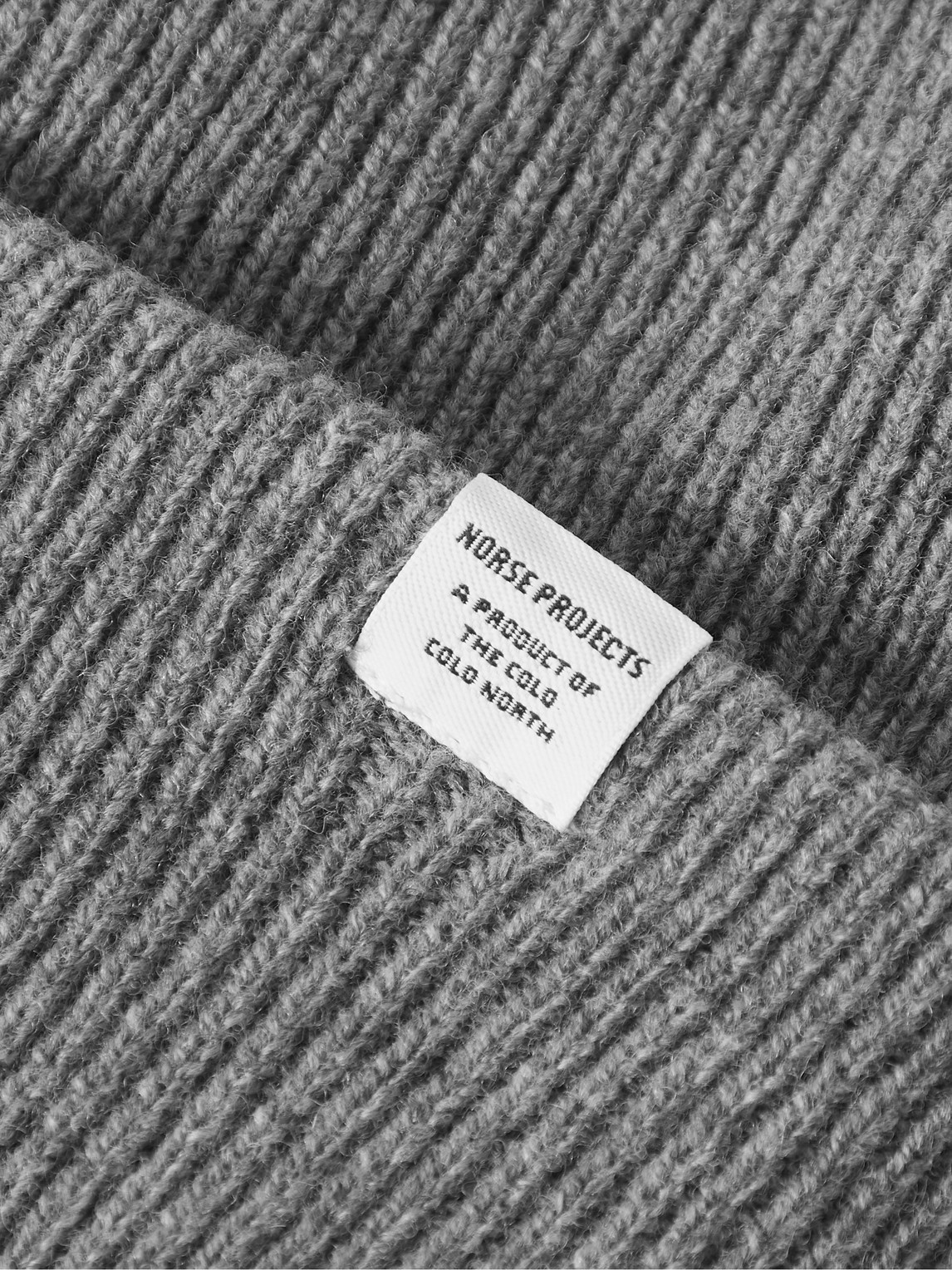 Shop Norse Projects Ribbed Wool Beanie In Gray