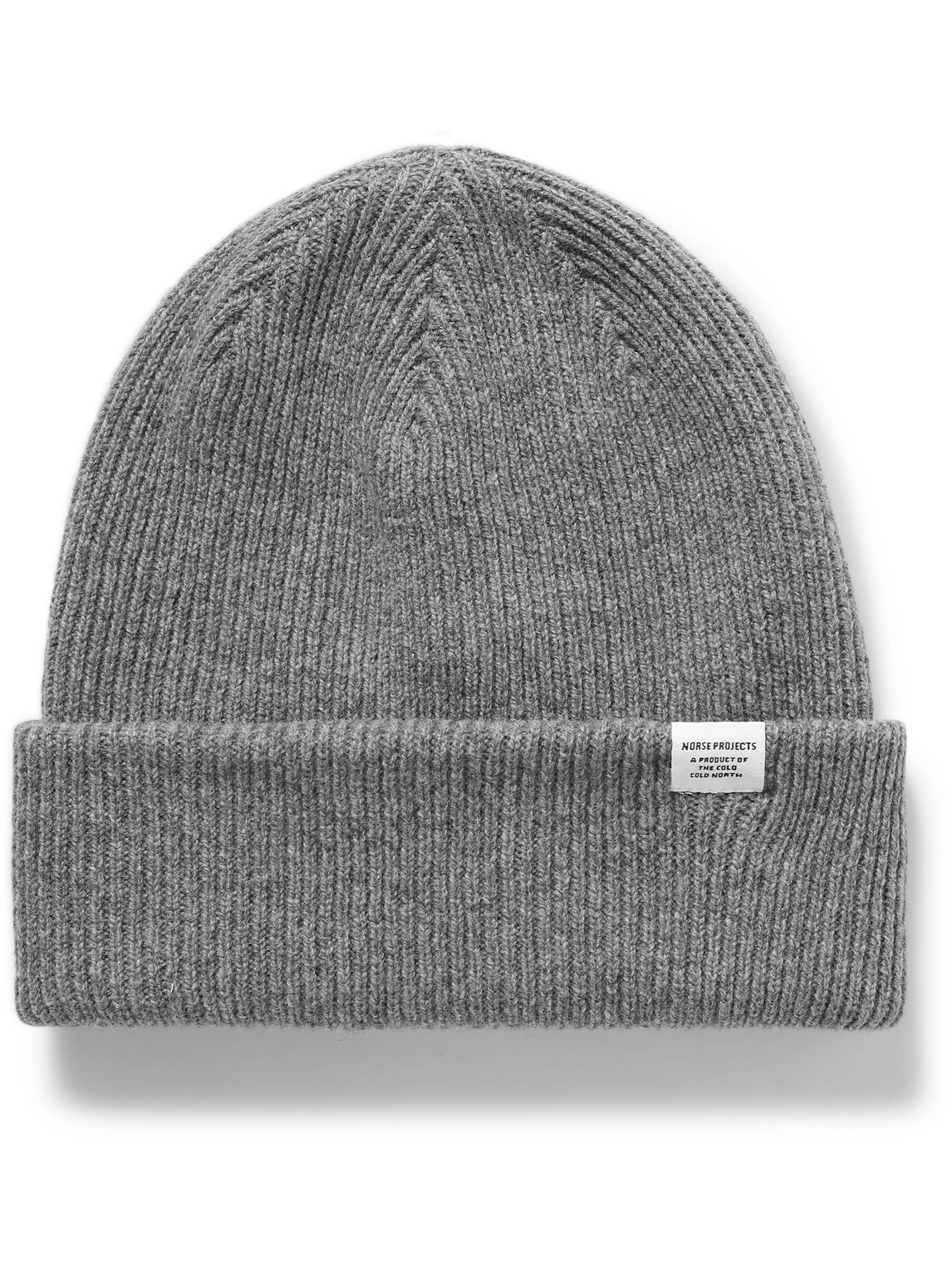Norse Projects Ribbed Wool Beanie In Grey