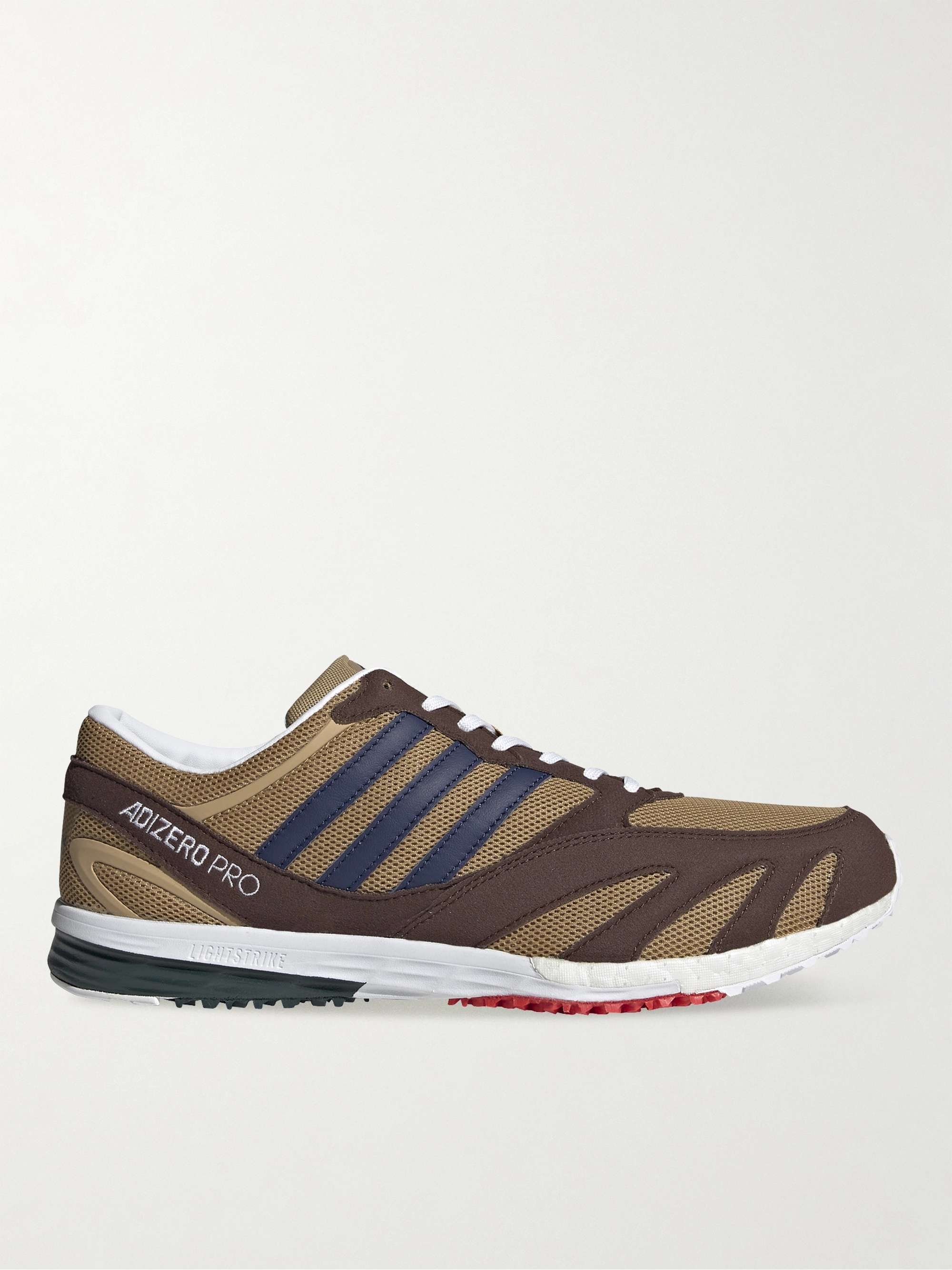 ADIDAS CONSORTIUM Noah Lab Race Leather-Trimmed Mesh Faux Suede Sneakers for | MR PORTER