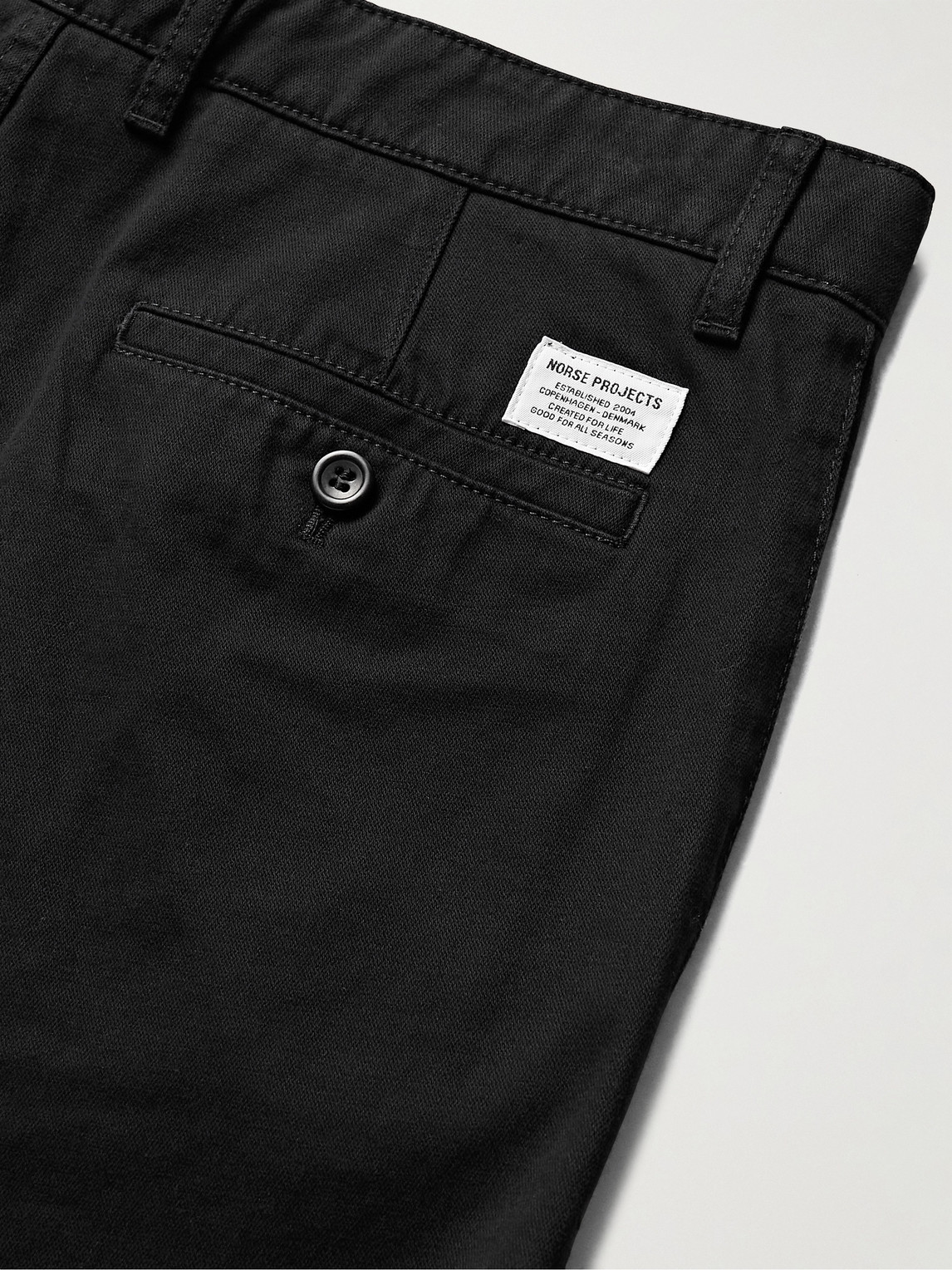 Shop Norse Projects Aros Heavy Straight-leg Organic Cotton Trousers In Black