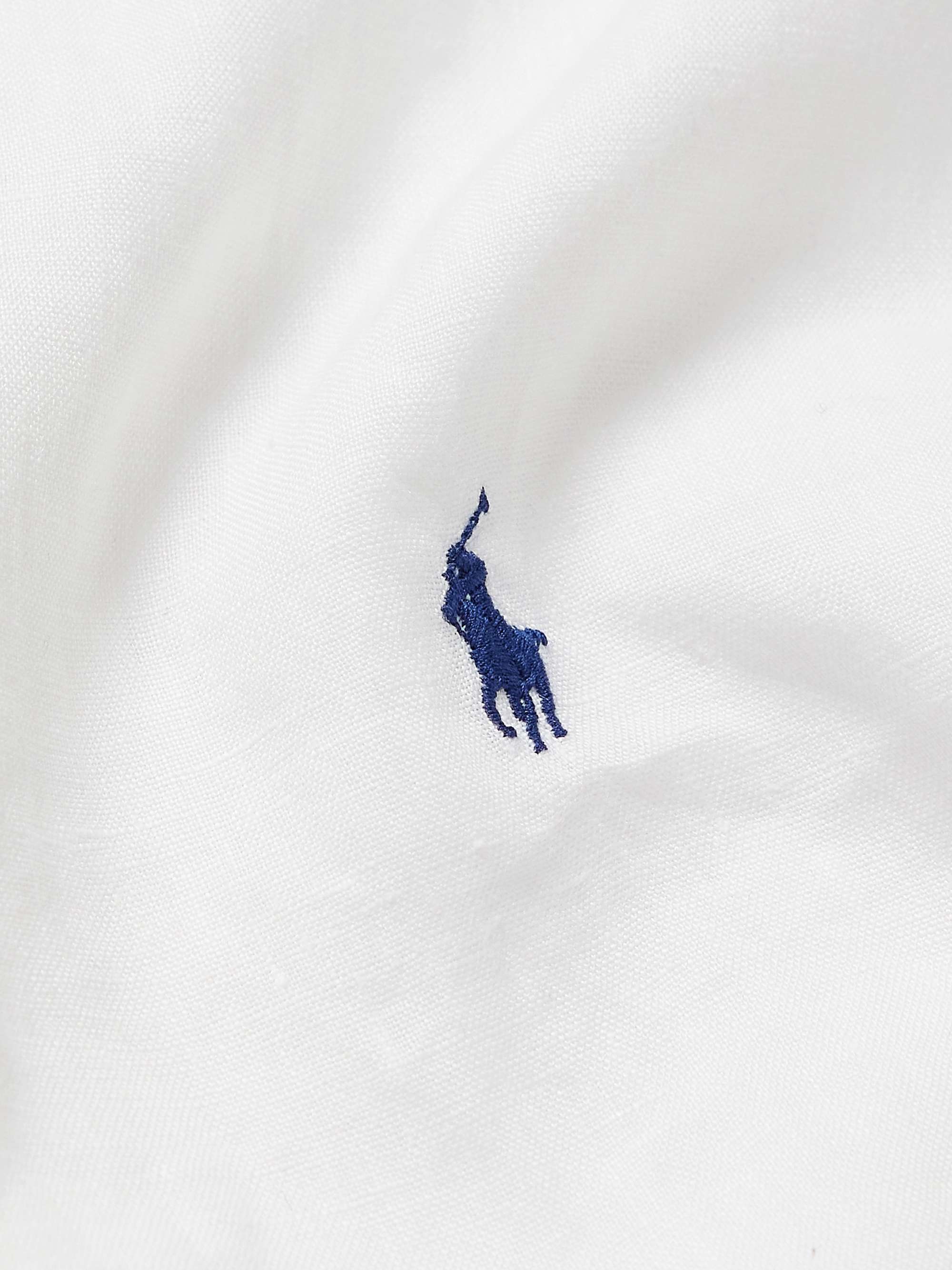 POLO RALPH LAUREN Button-Down Collar Logo-Embroidered Linen Shirt