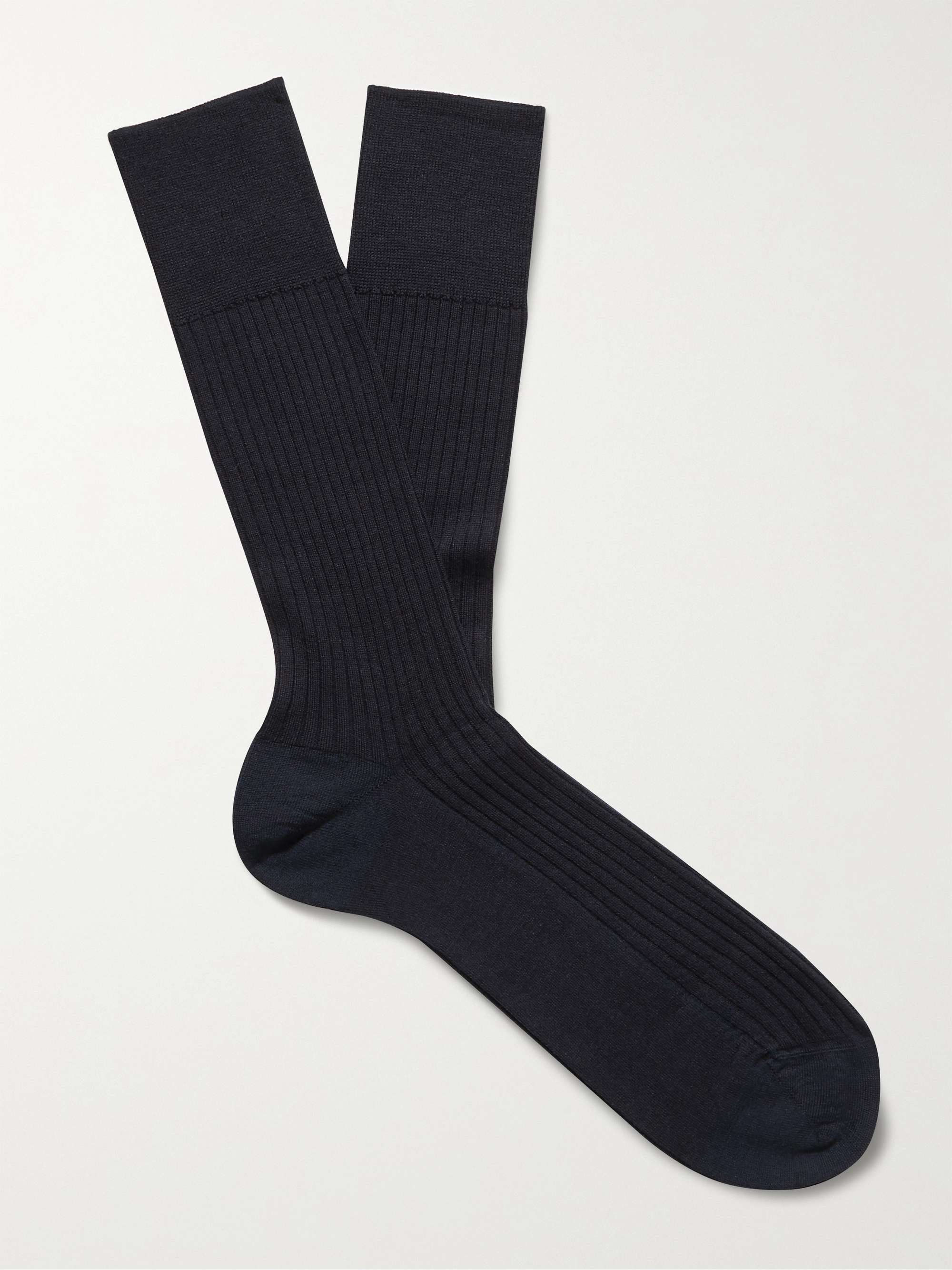 FALKE No 7 Ribbed Merino Wool-Blend Socks