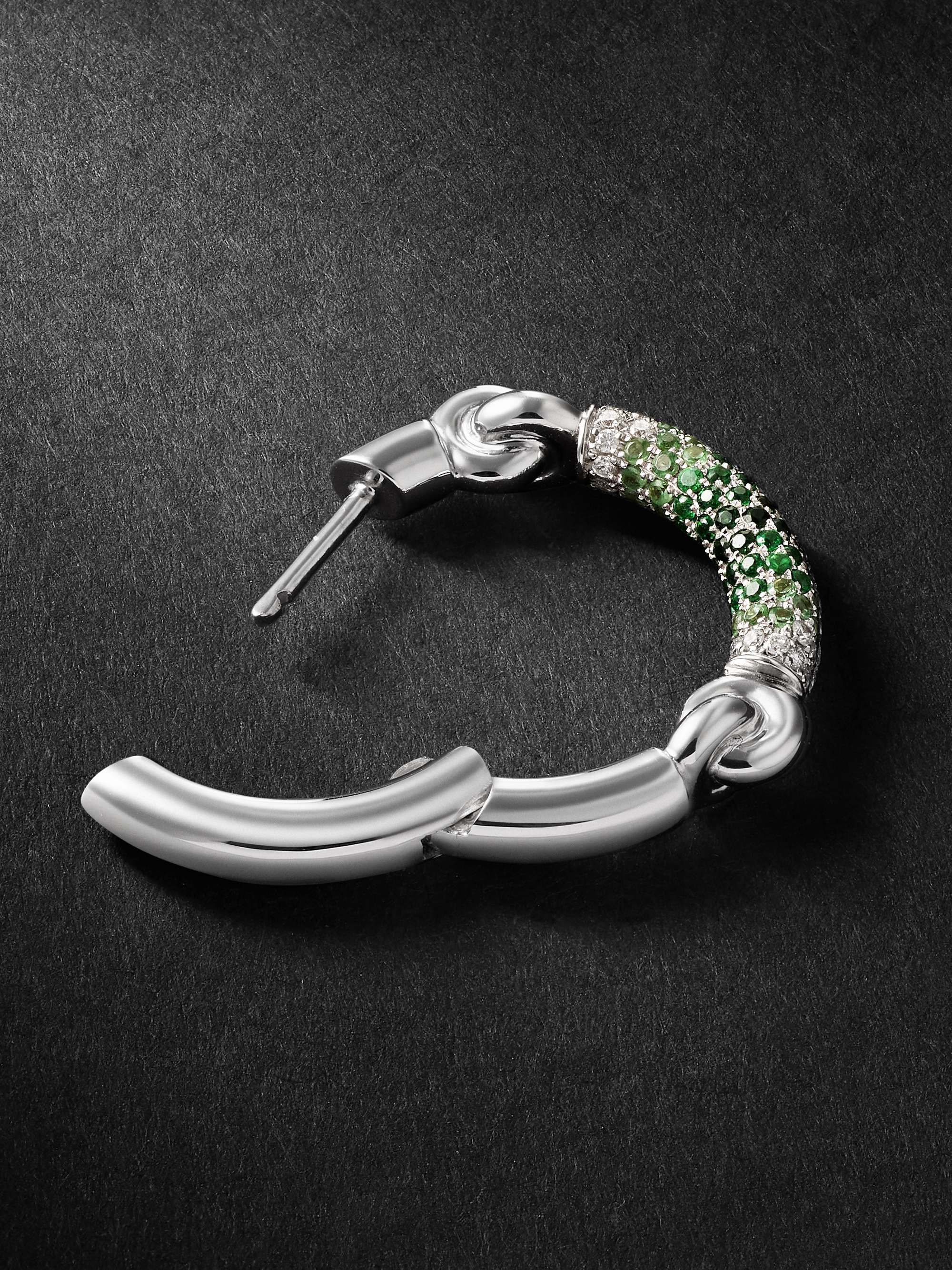 M.COHEN The Equinox White Gold, Diamond and Tsavorite Single Earring