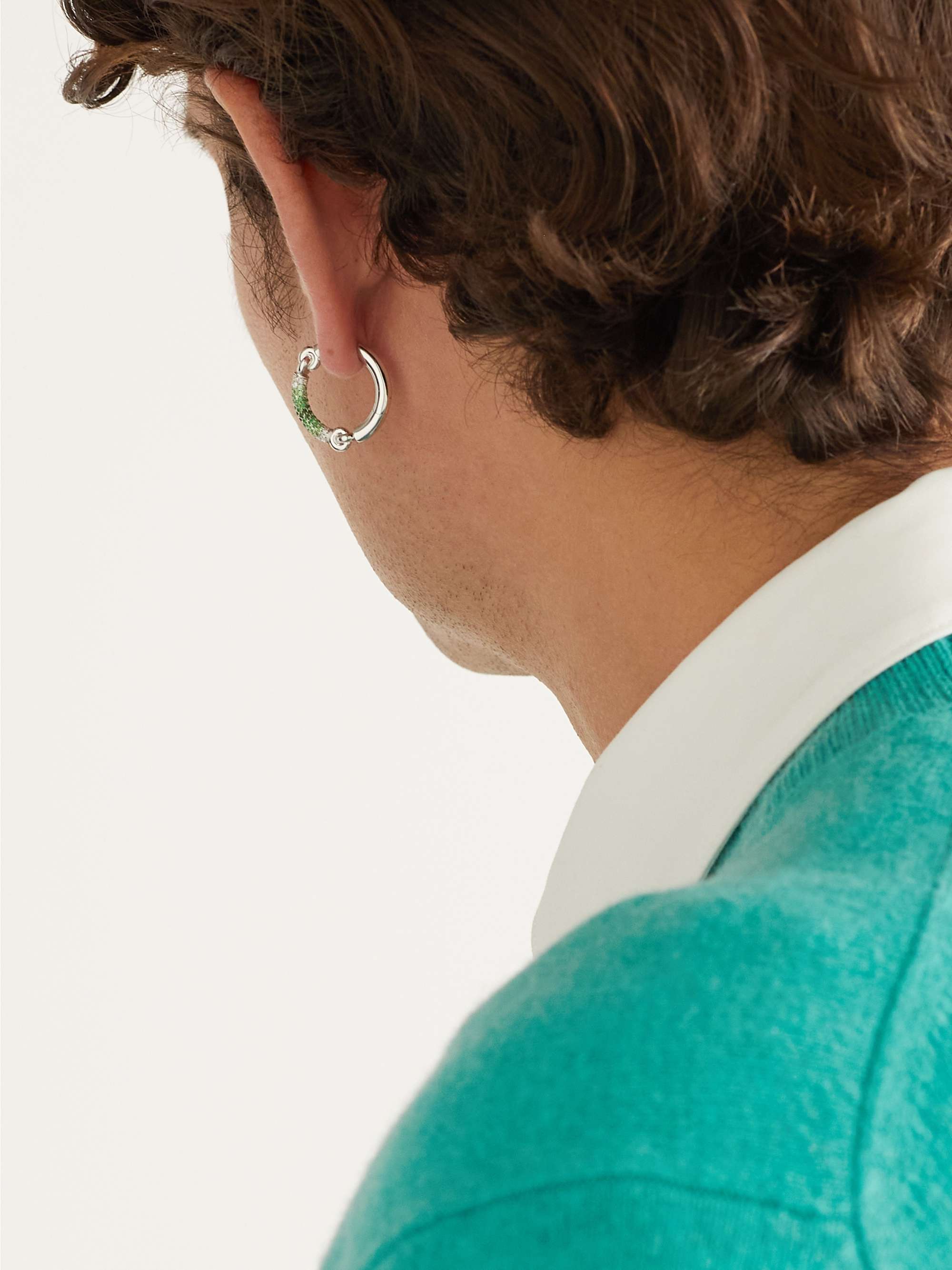M.COHEN The Equinox White Gold, Diamond and Tsavorite Single Earring