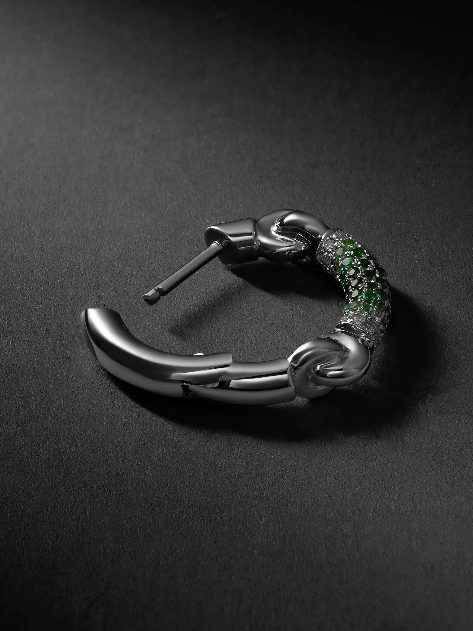 M.COHEN The Equinox White Gold, Diamond and Tsavorite Single Earring