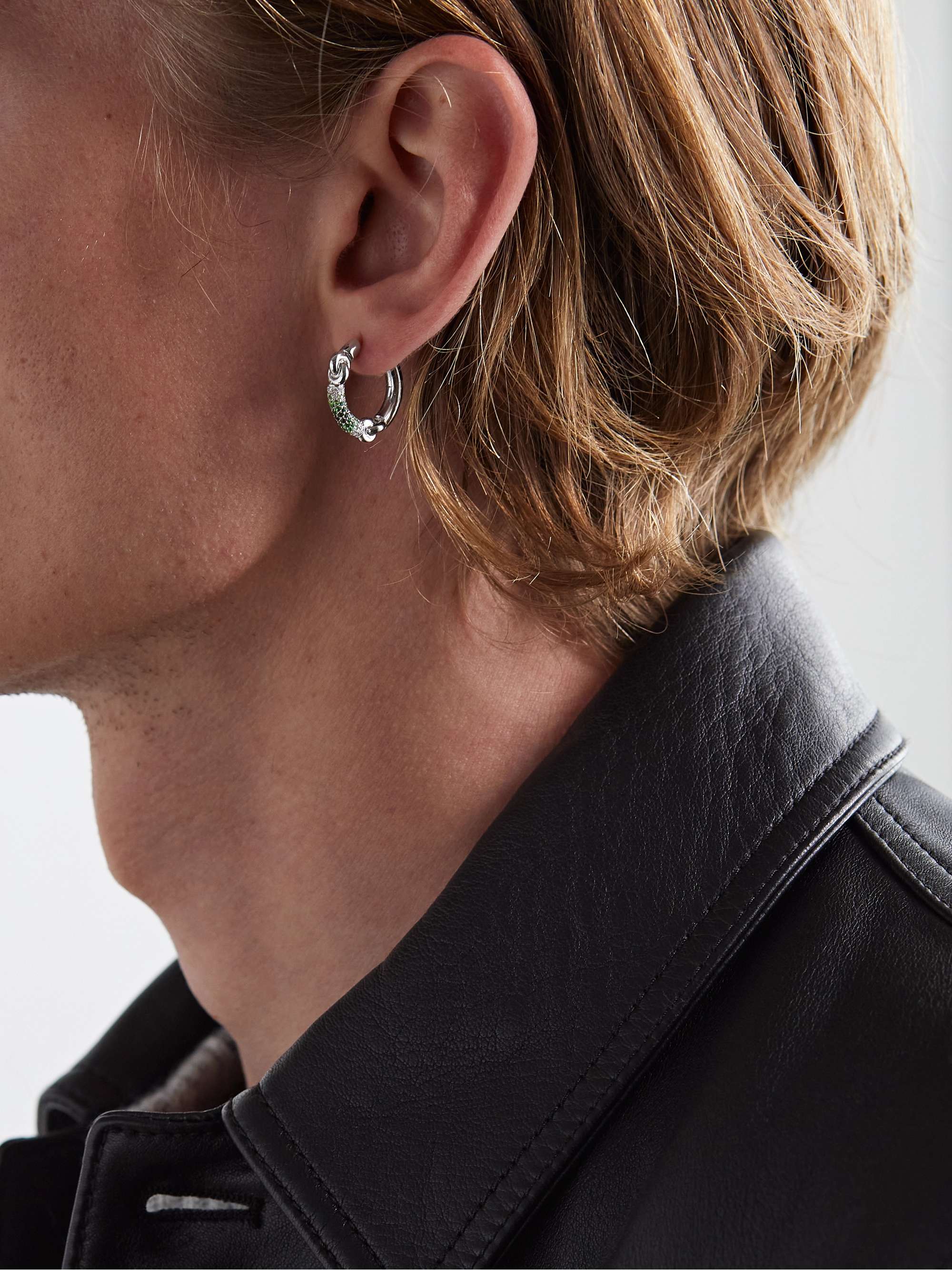 M.COHEN The Equinox White Gold, Diamond and Tsavorite Single Earring