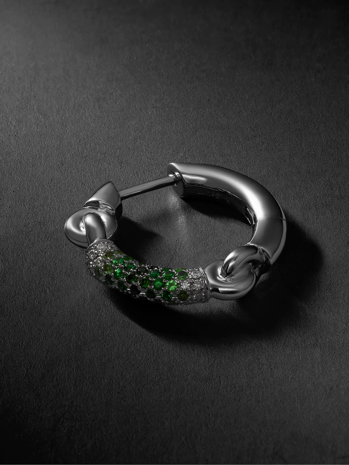 The Equinox White Gold, Diamond and Tsavorite Single Earring