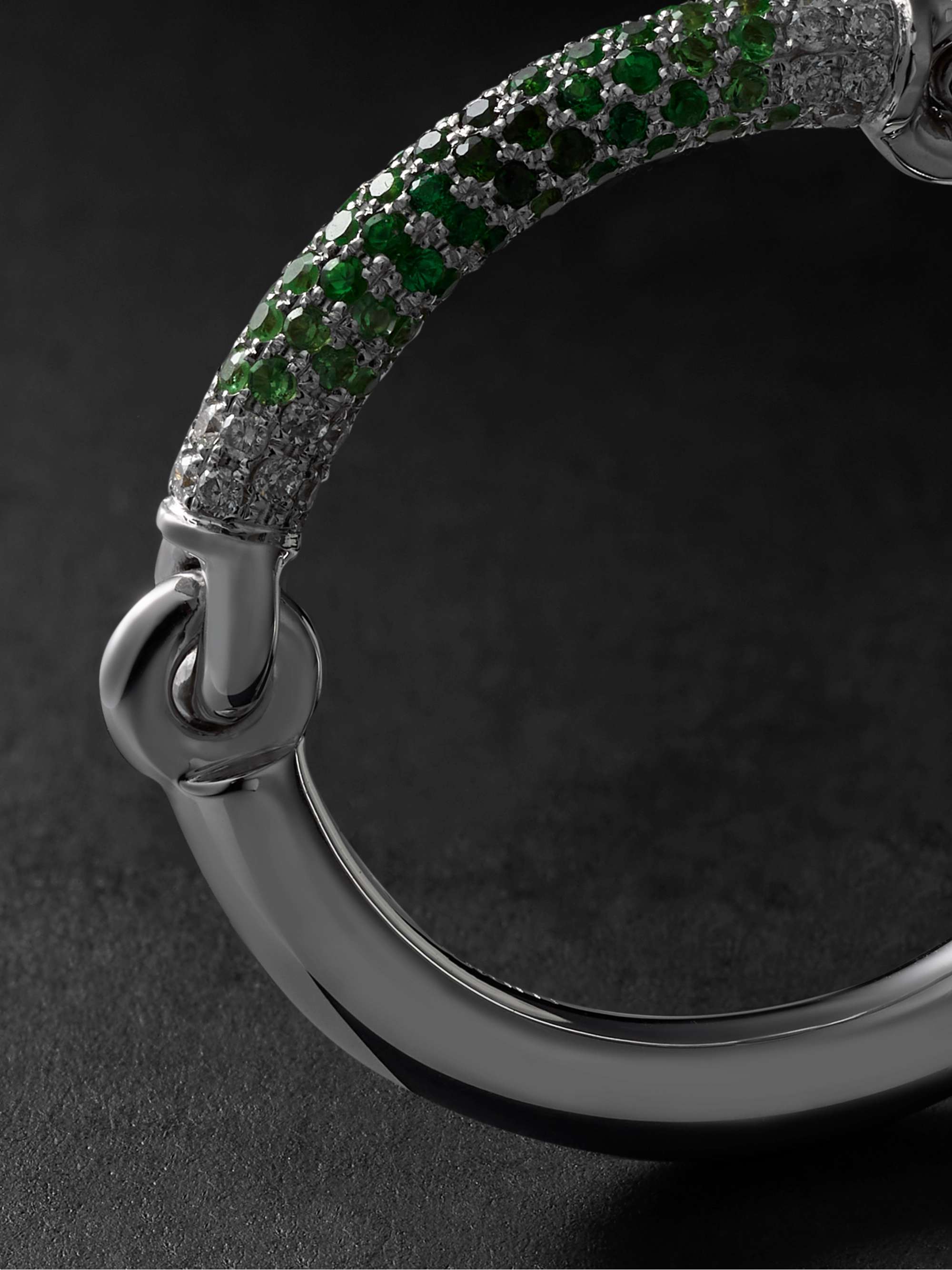M.COHEN The Equinox White Gold, Diamond and Tsavorite Ring
