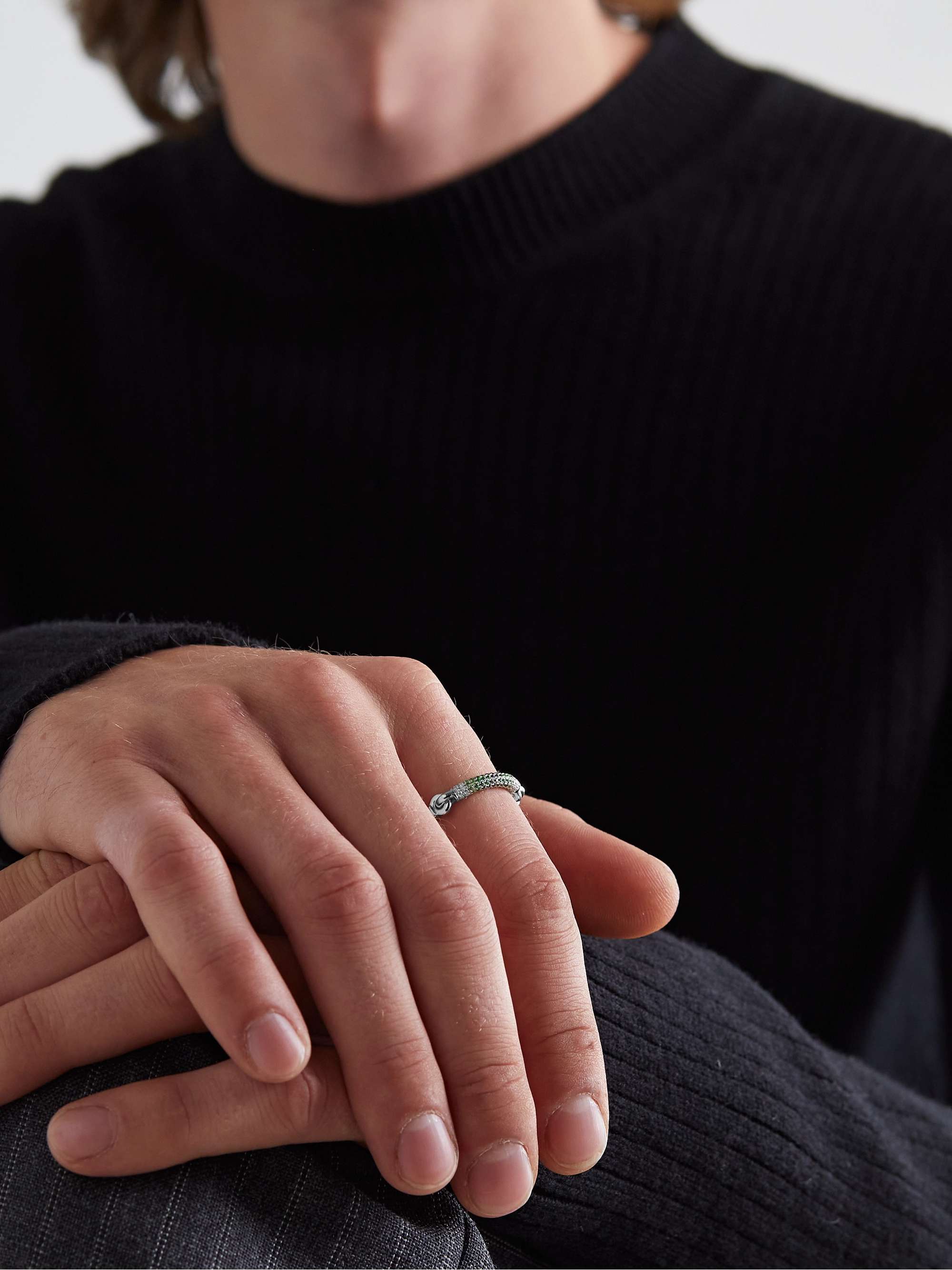 M.COHEN The Equinox White Gold, Diamond and Tsavorite Ring