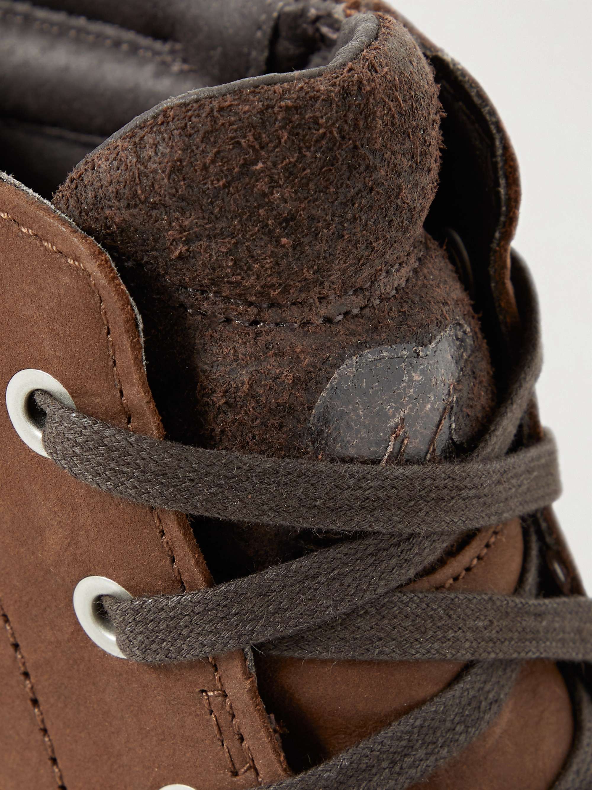 SOREL Madson II Moc Suede-Trimmed Burnished Textured-Leather Boots