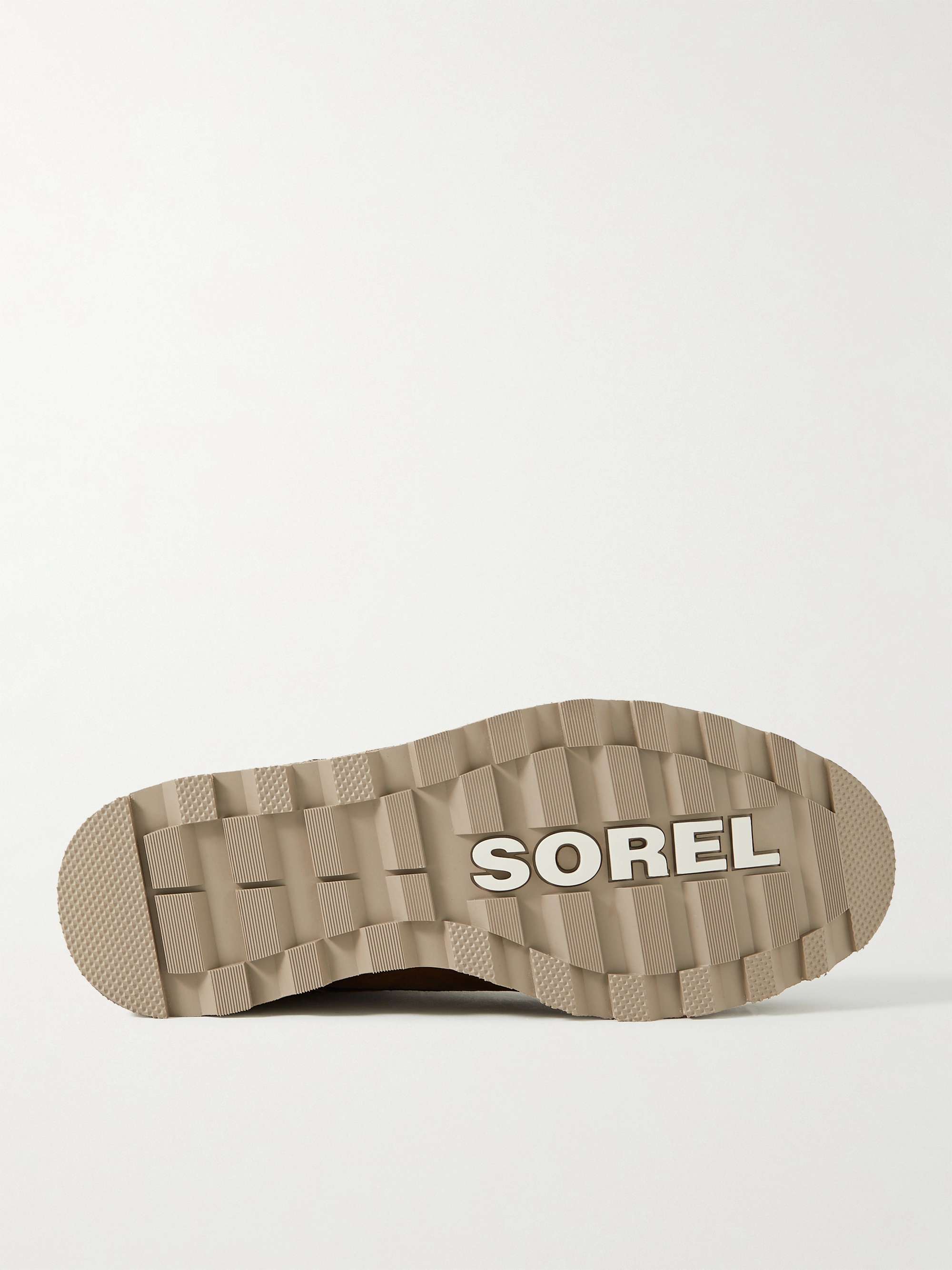 SOREL Madson II Moc Suede-Trimmed Burnished Textured-Leather Boots