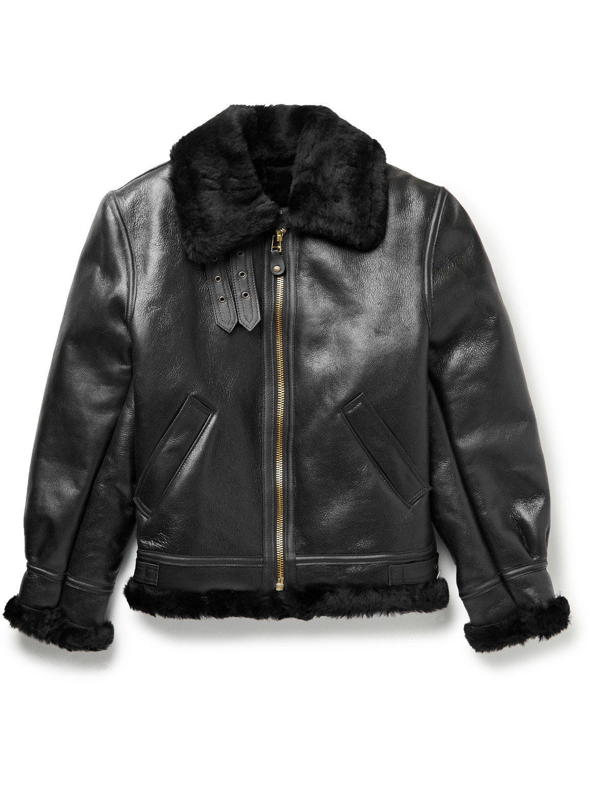SCHOTT B-3 SHEARLING-LINED LEATHER JACKET