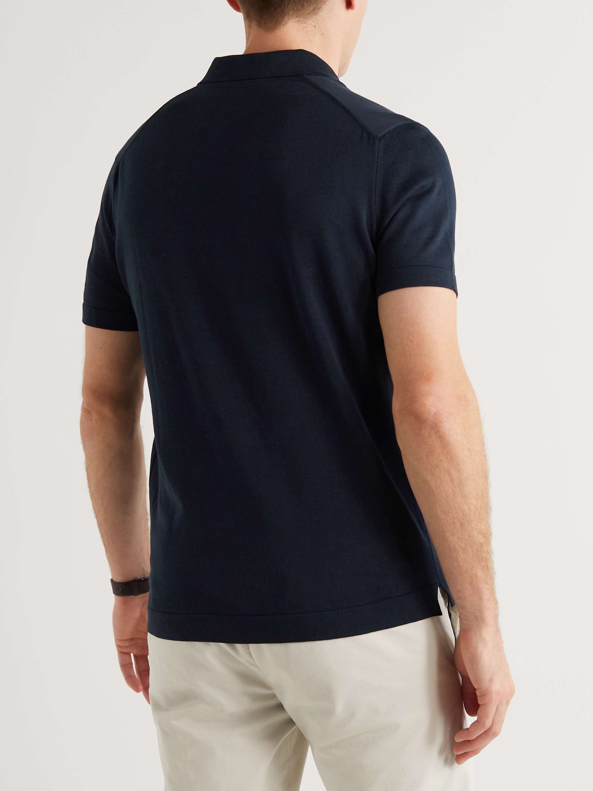 DEREK ROSE Jacob Sea Island Cotton Polo Shirt