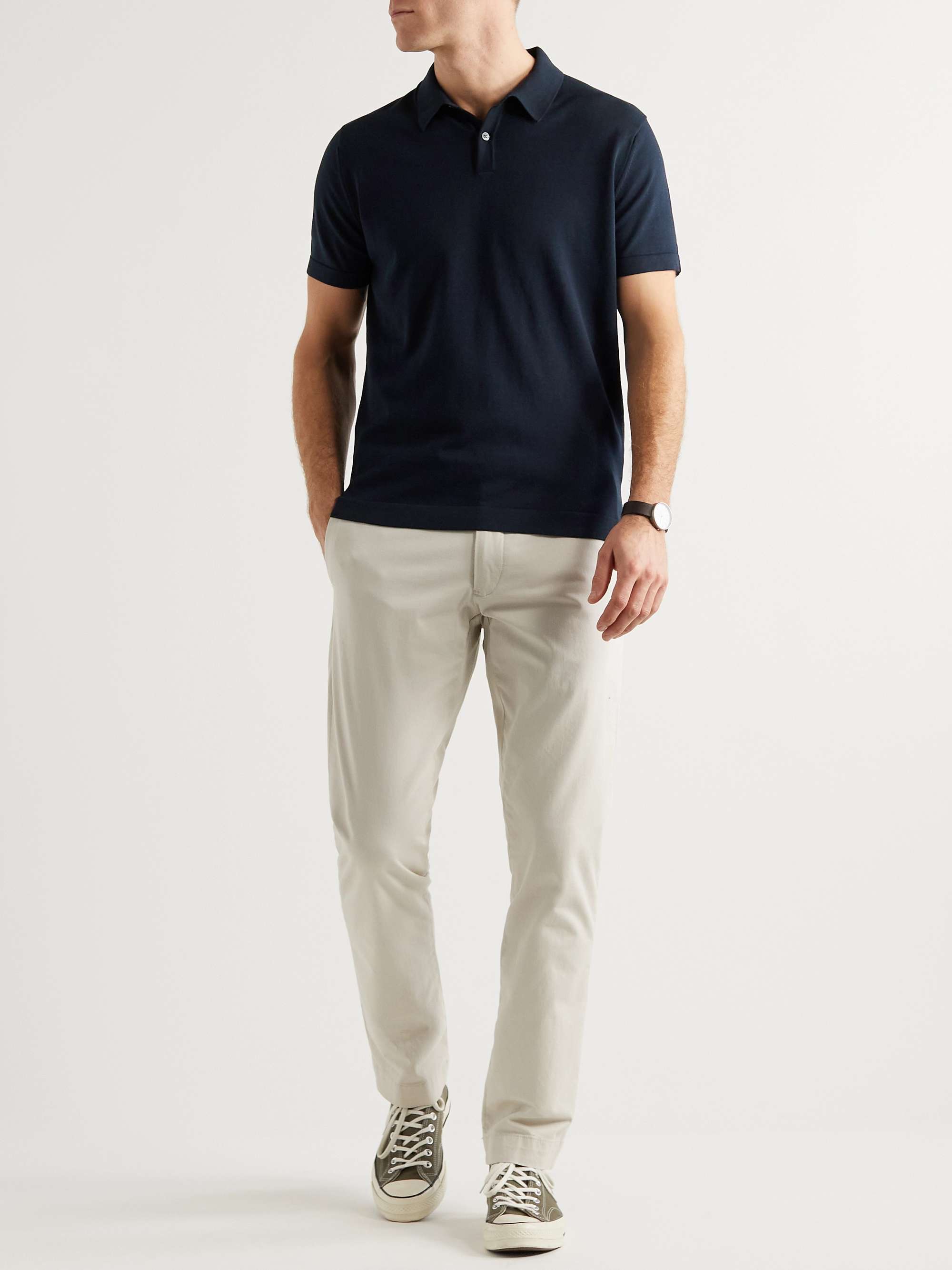 DEREK ROSE Jacob Sea Island Cotton Polo Shirt