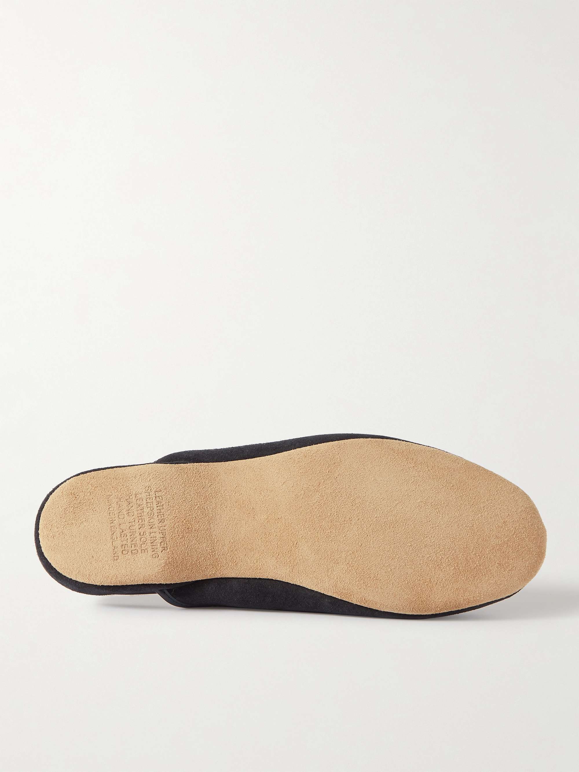 DEREK ROSE Shearling-Lined Suede Slippers