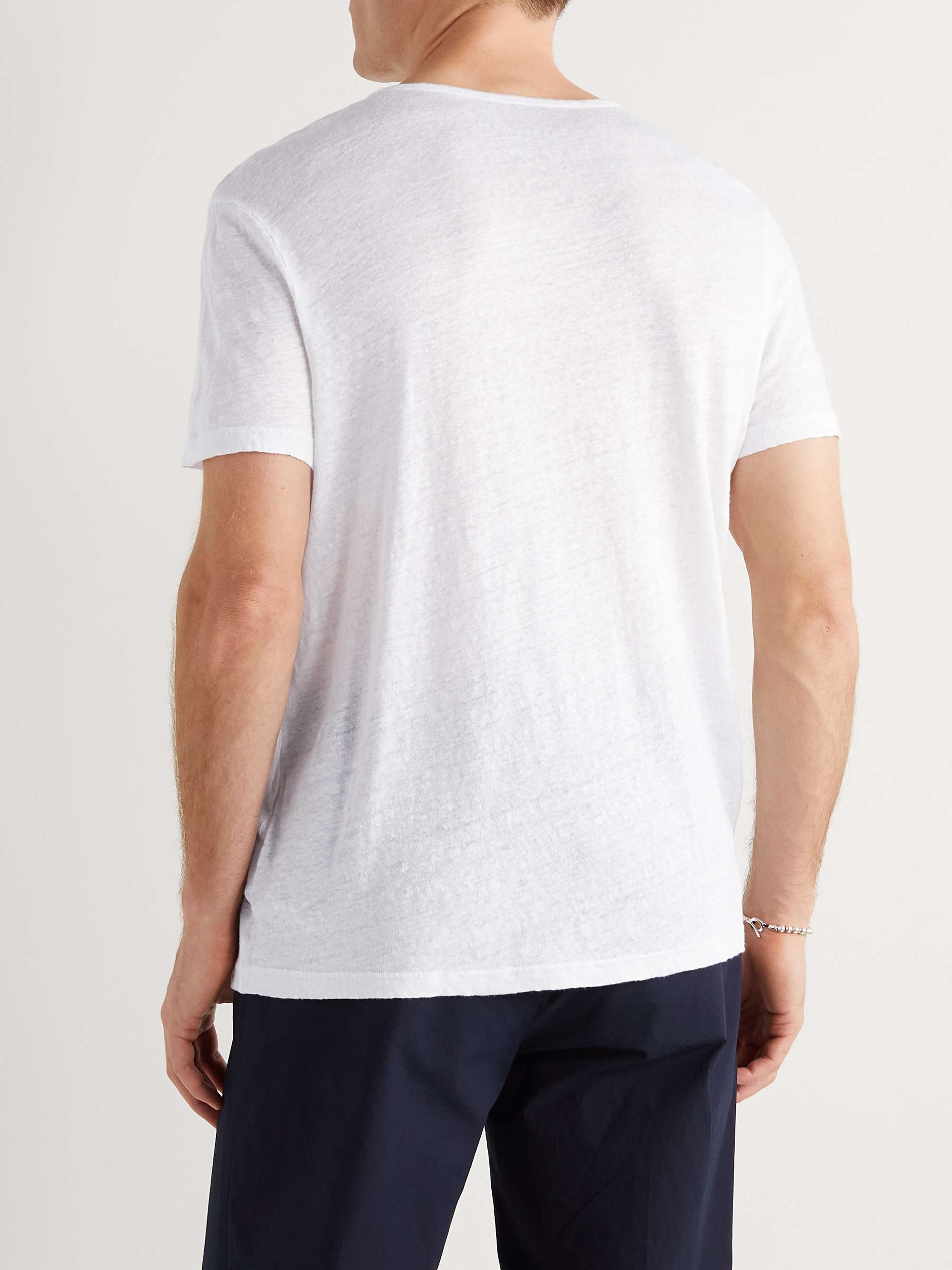 DEREK ROSE Jordan Linen T-Shirt for Men | MR PORTER