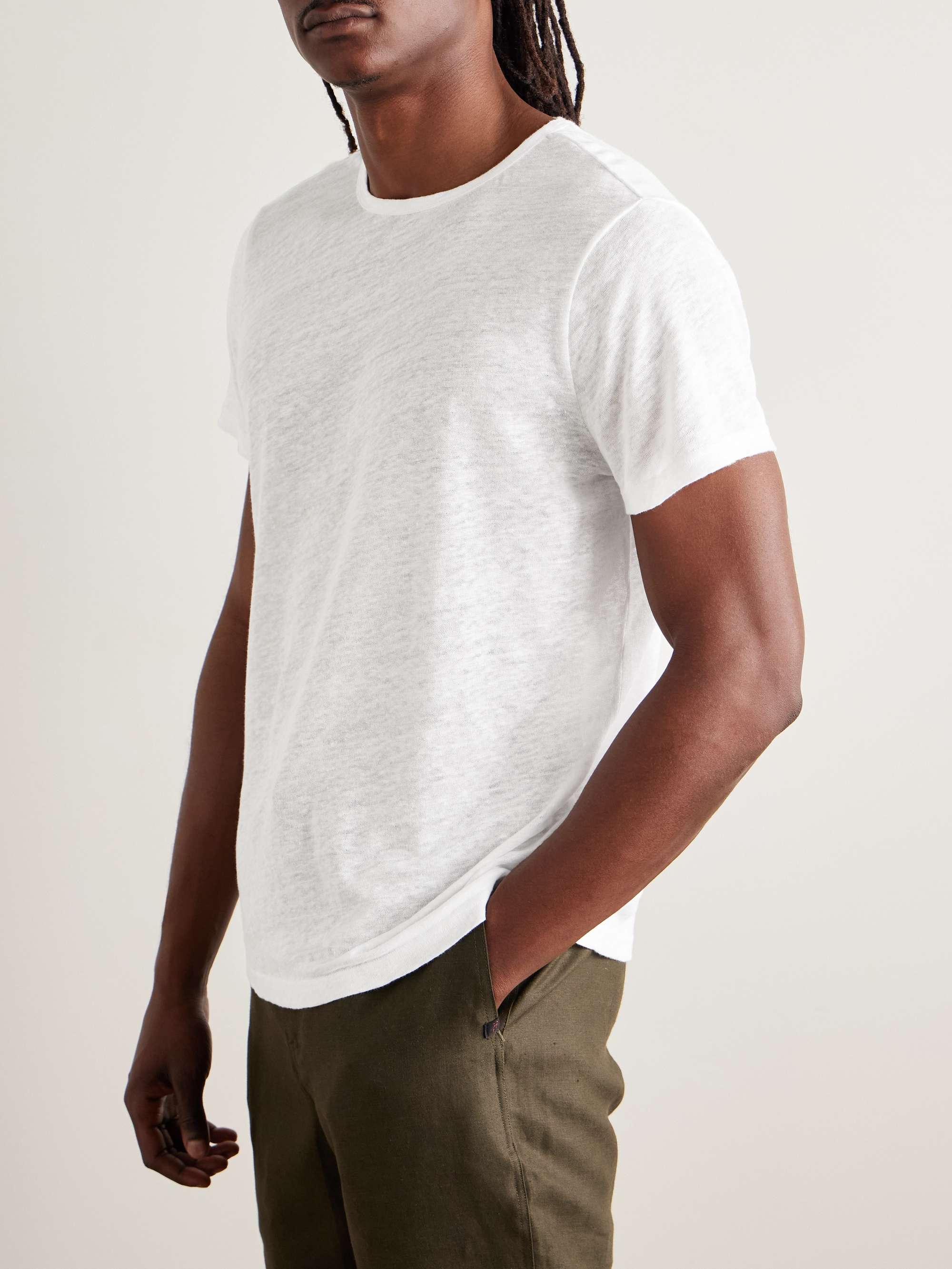 DEREK ROSE Jordan Linen T-Shirt