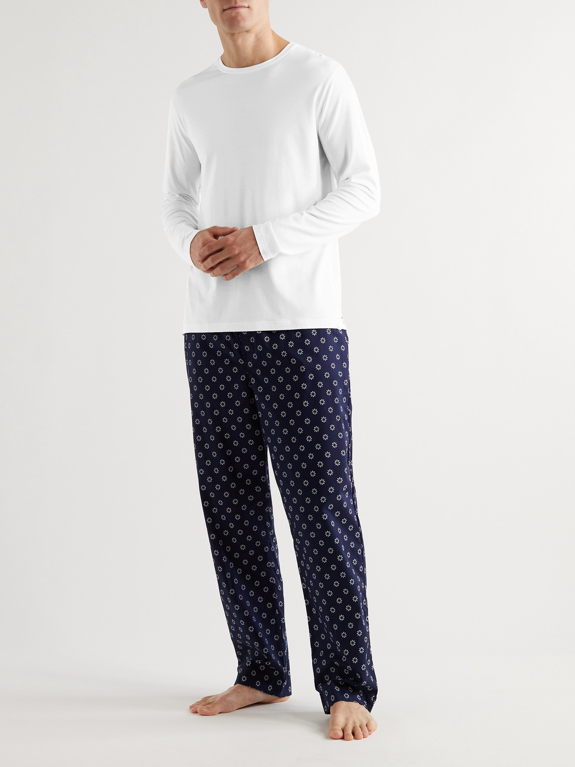 Derek Rose Basel Stretch Micro Modal Jersey T-shirt In White