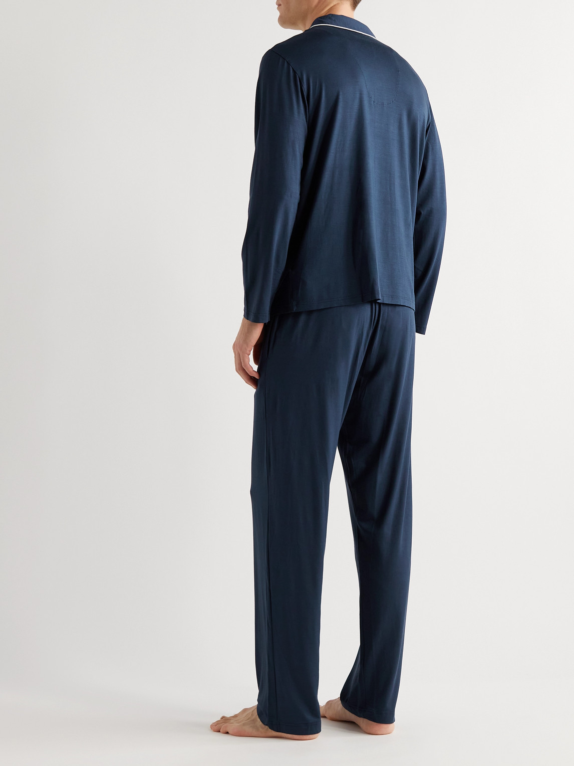  Derek Rose - Basel Stretch Micro Modal Jersey Pyjama Set - Men - Blue - S 