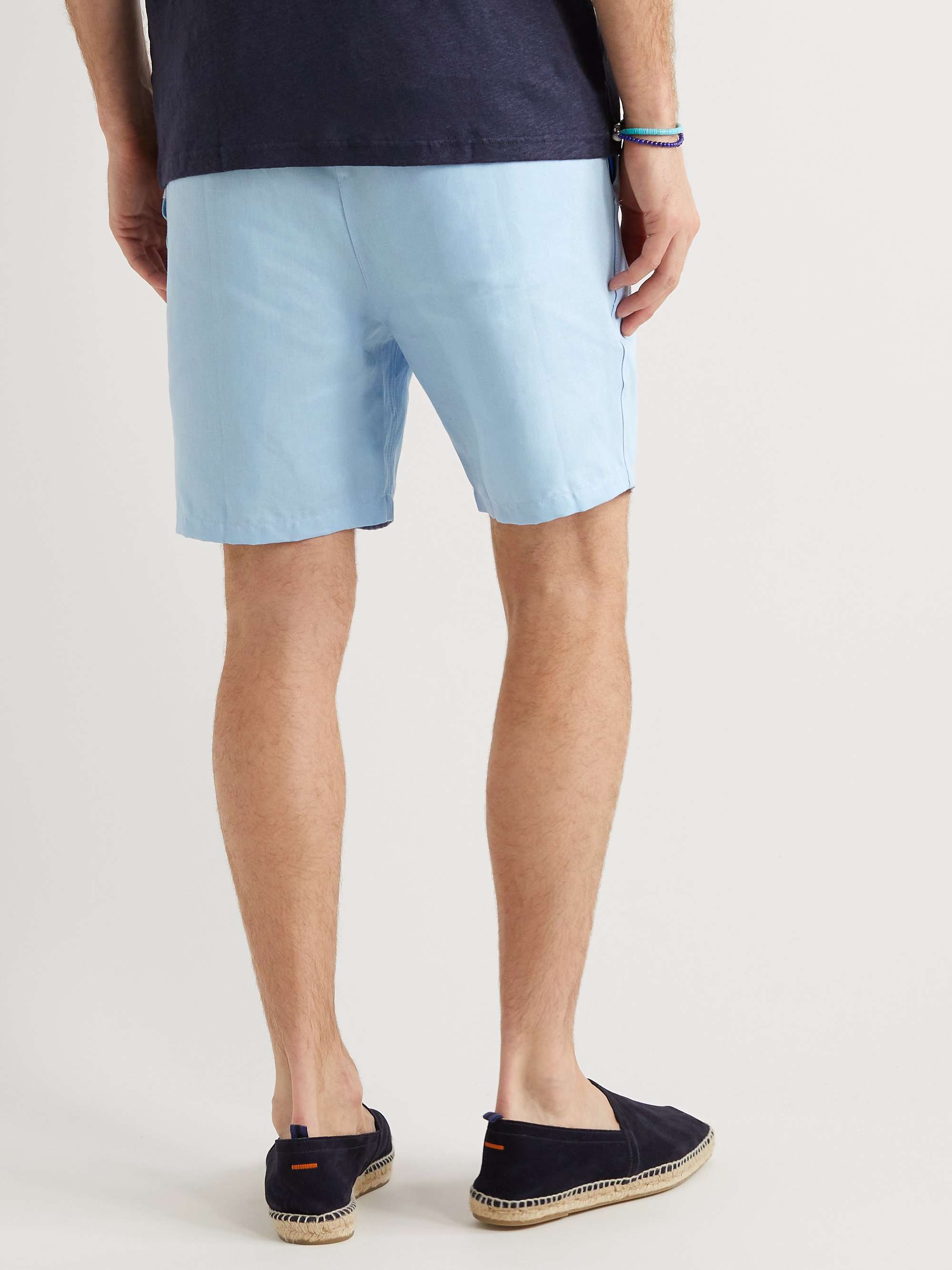 DEREK ROSE Sydney Straight-Leg Linen Drawstring Shorts