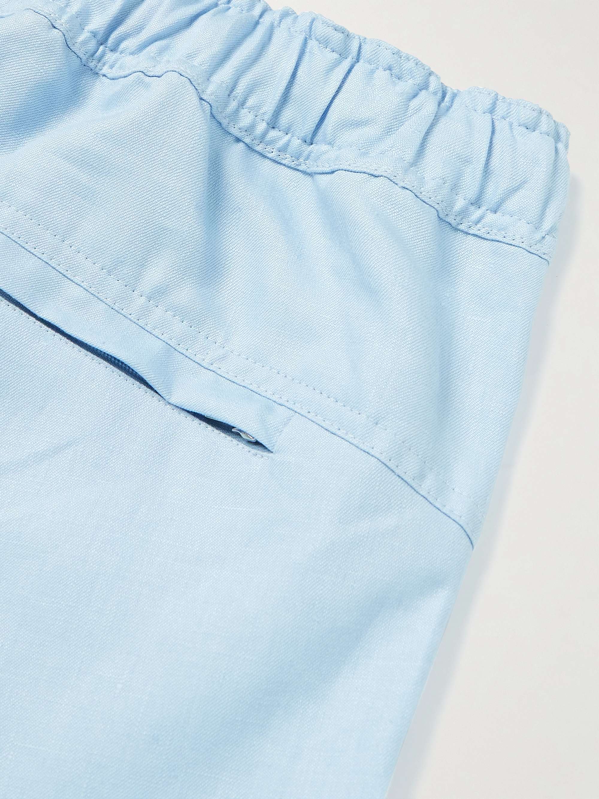 DEREK ROSE Sydney Straight-Leg Linen Drawstring Shorts
