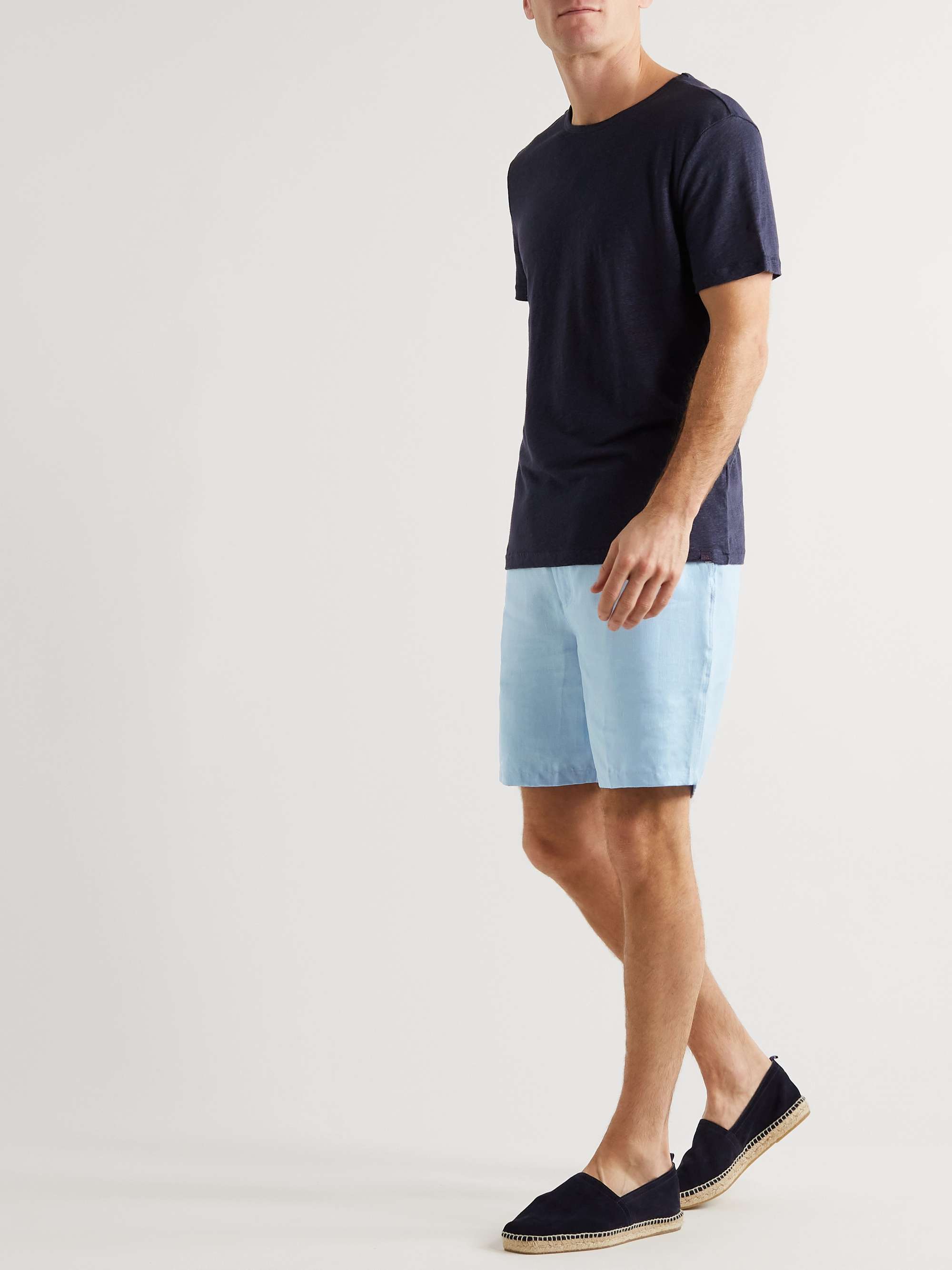 DEREK ROSE Sydney Straight-Leg Linen Drawstring Shorts