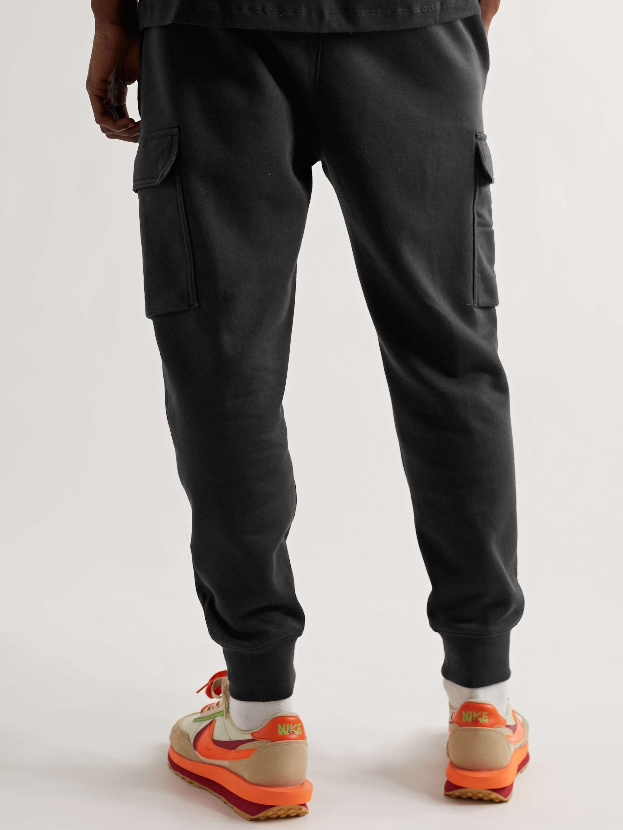 NIKE Sportswear Club Slim-Fit Tapered Cotton-Blend Jersey Cargo Sweatpants