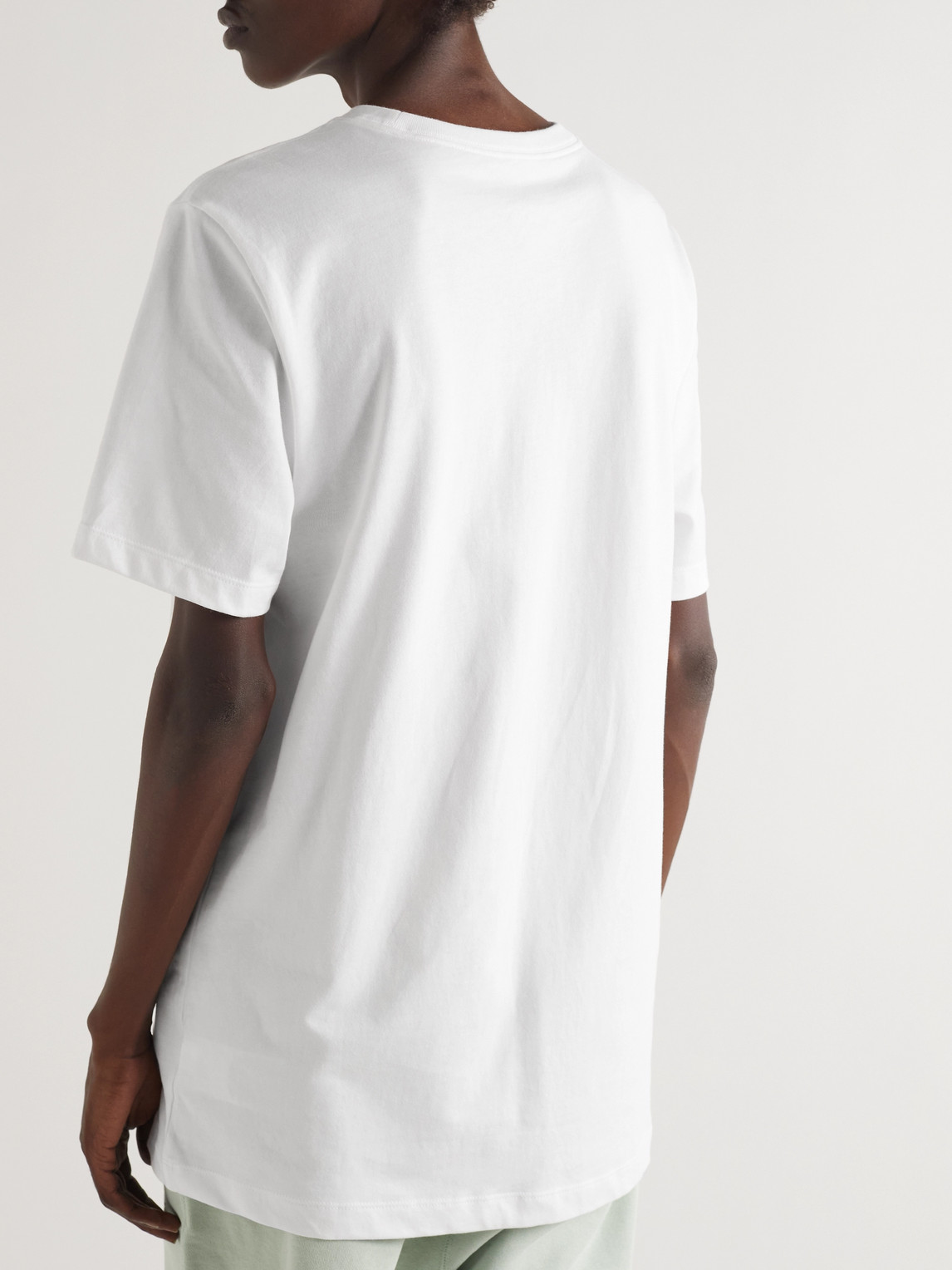 Shop Nike Logo-print Cotton-jersey T-shirt In White
