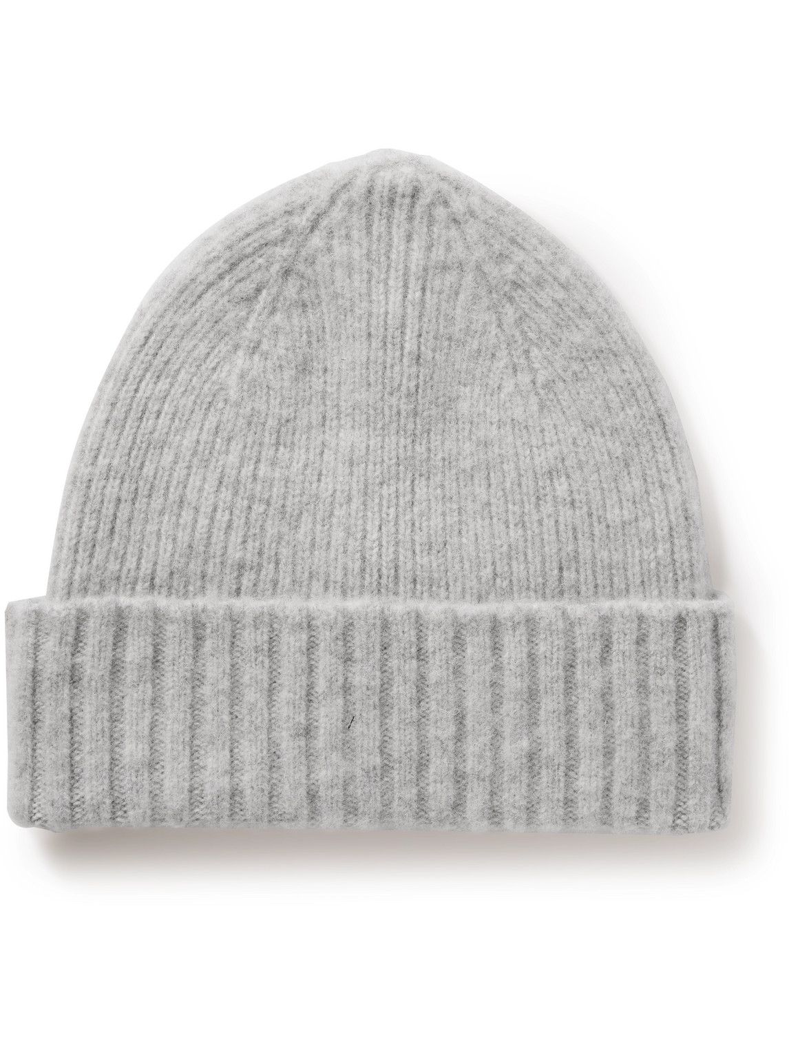 MR P RIBBED BRUSHED-LAMBSWOOL BEANIE