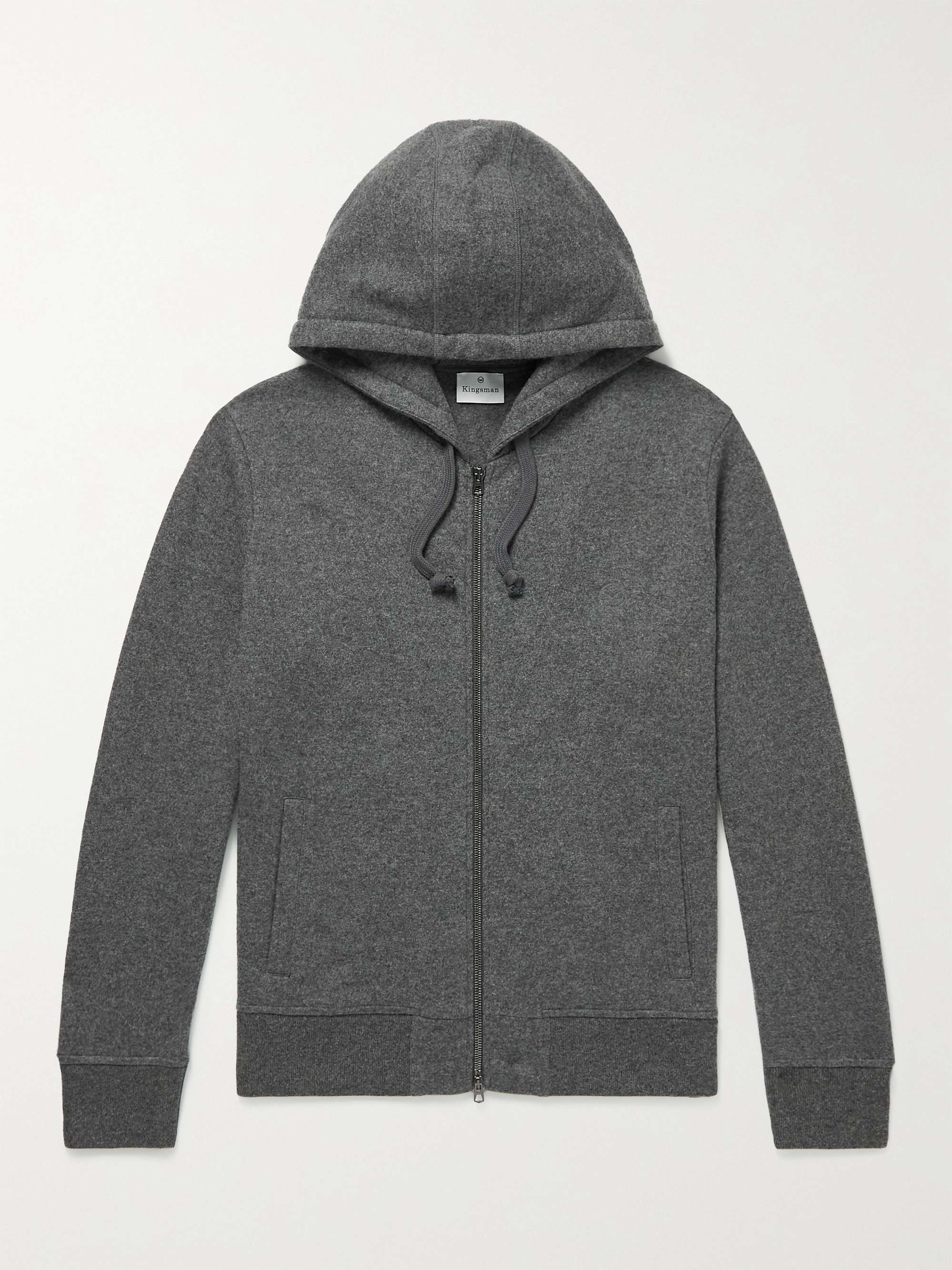 KINGSMAN Cotton And Cashmere-Blend Zip-Up Hoodie For Men MR