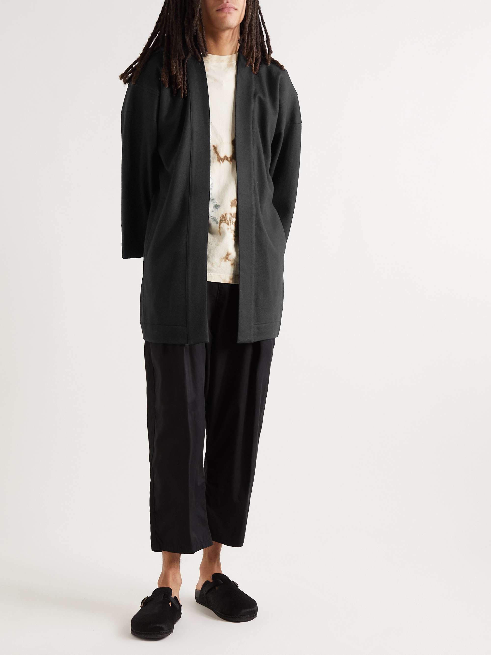 BLUE BLUE JAPAN Haori Shawl-Collar Wool Jacket