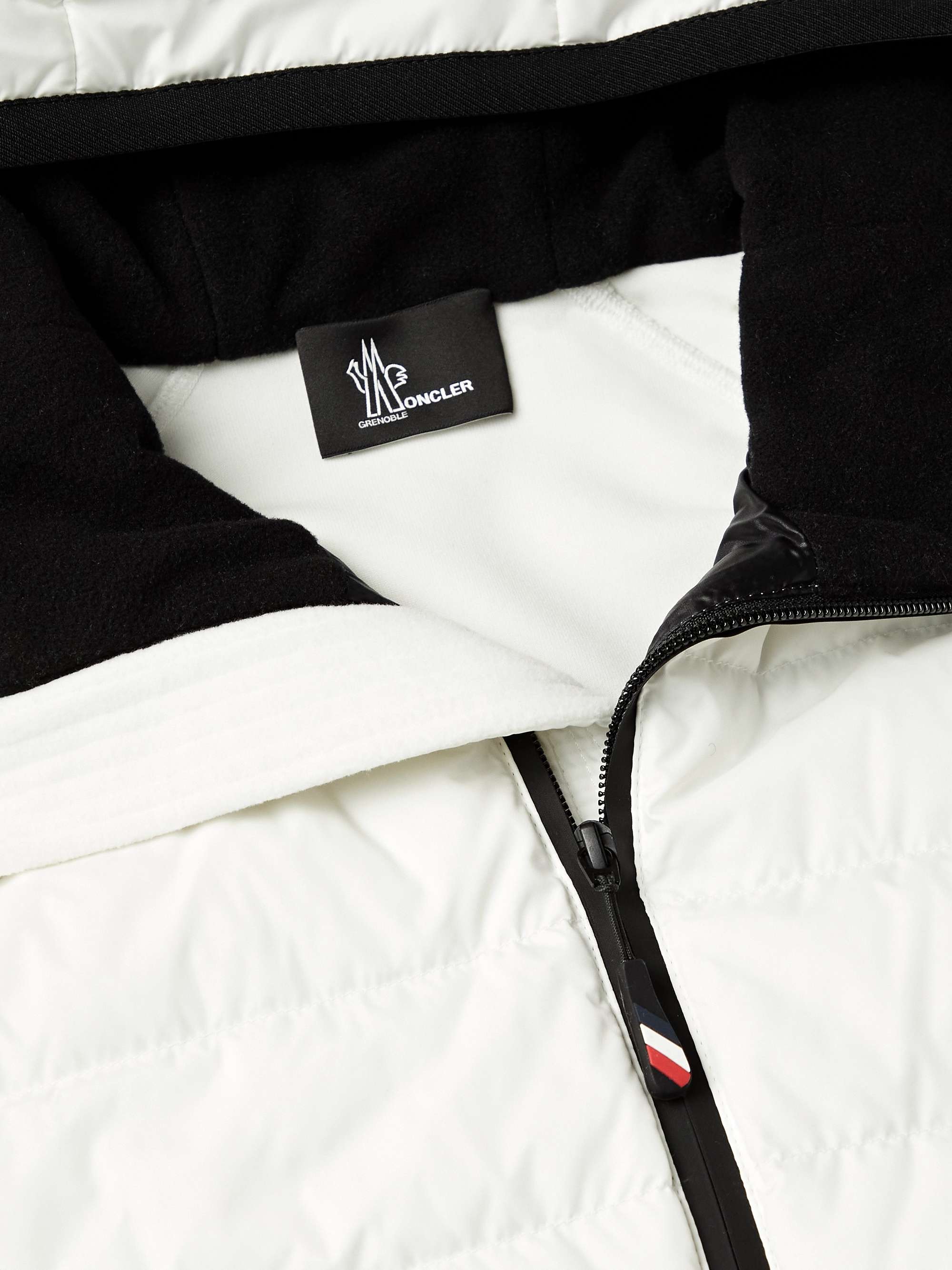 MONCLER GRENOBLE Logo-Print Panelled Fleece and Shell Hooded Down Jacket