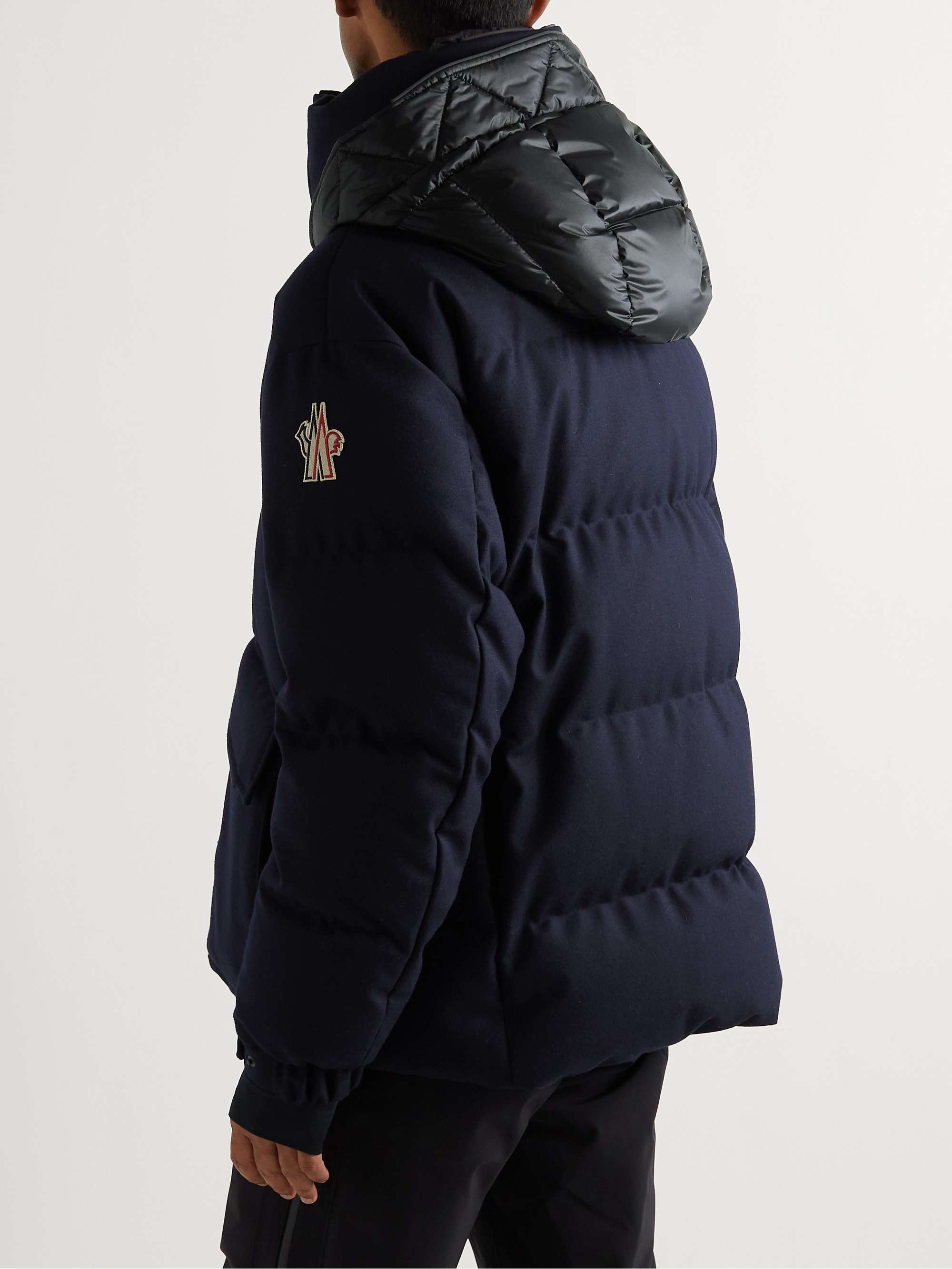 MONCLER GRENOBLE Quilted Virgin Wool Hooded Down Jacket