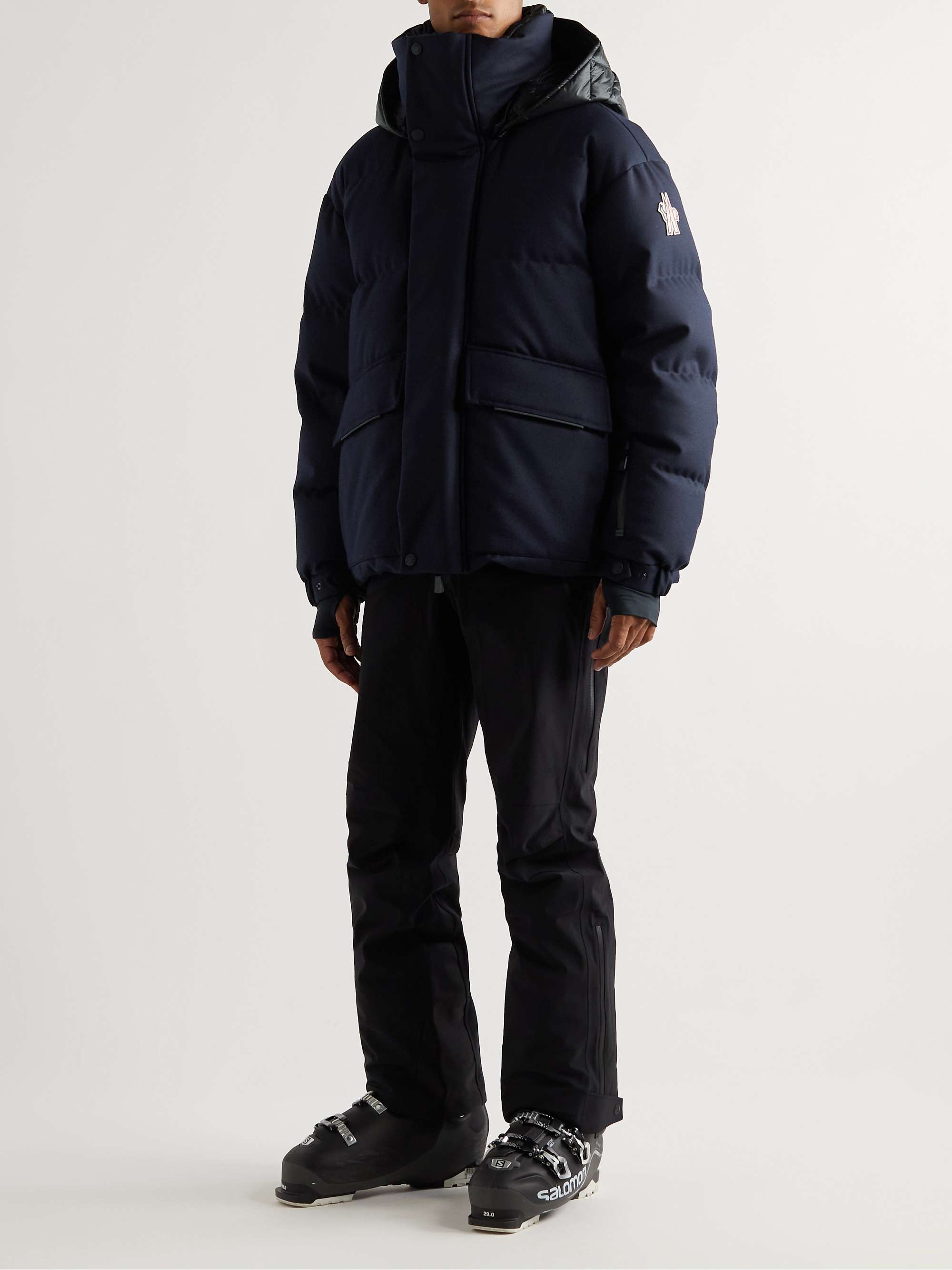 MONCLER GRENOBLE Quilted Virgin Wool Hooded Down Jacket
