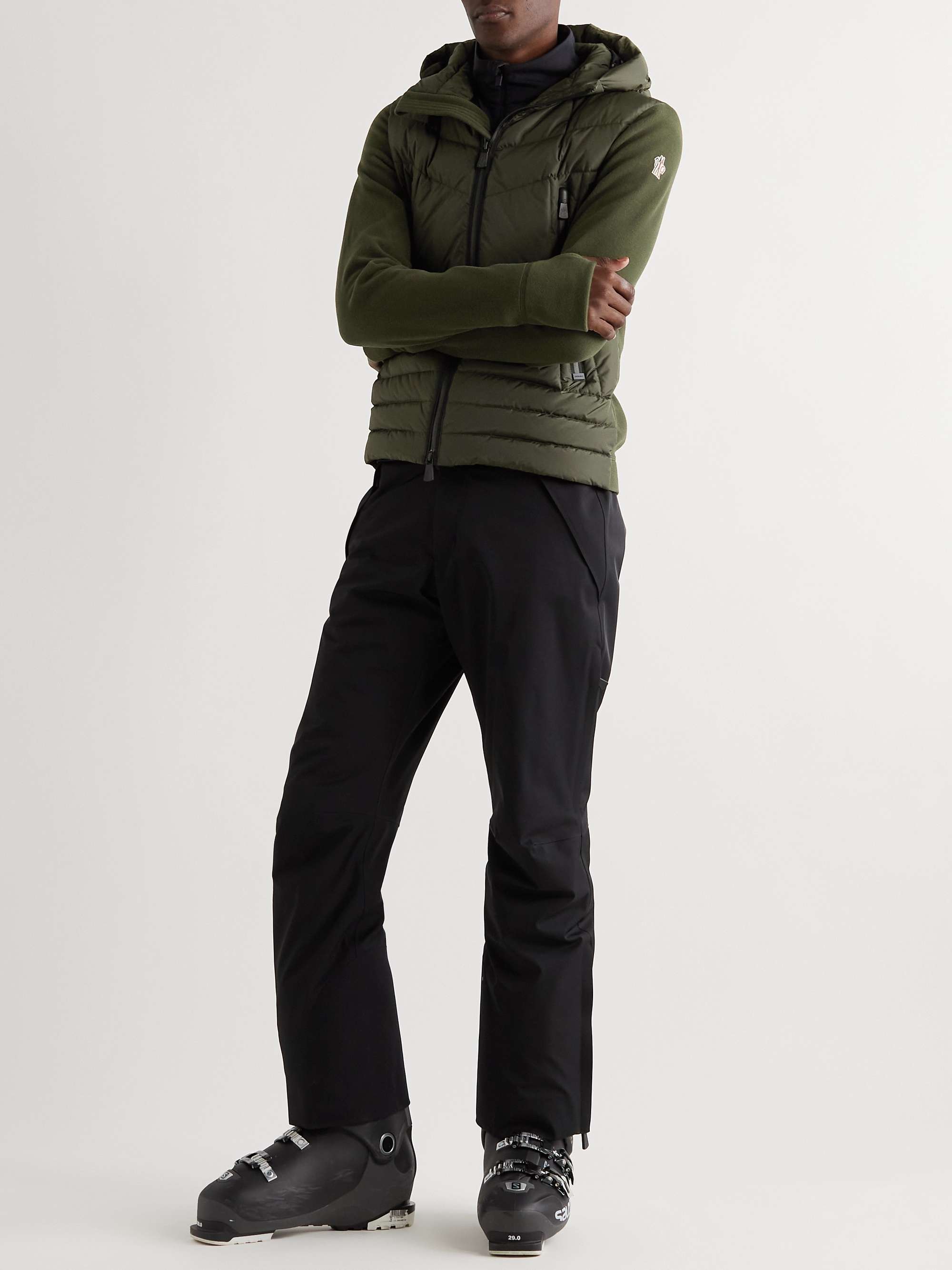 MONCLER GRENOBLE Quilted Fleece Hooded Down Ski Jacket