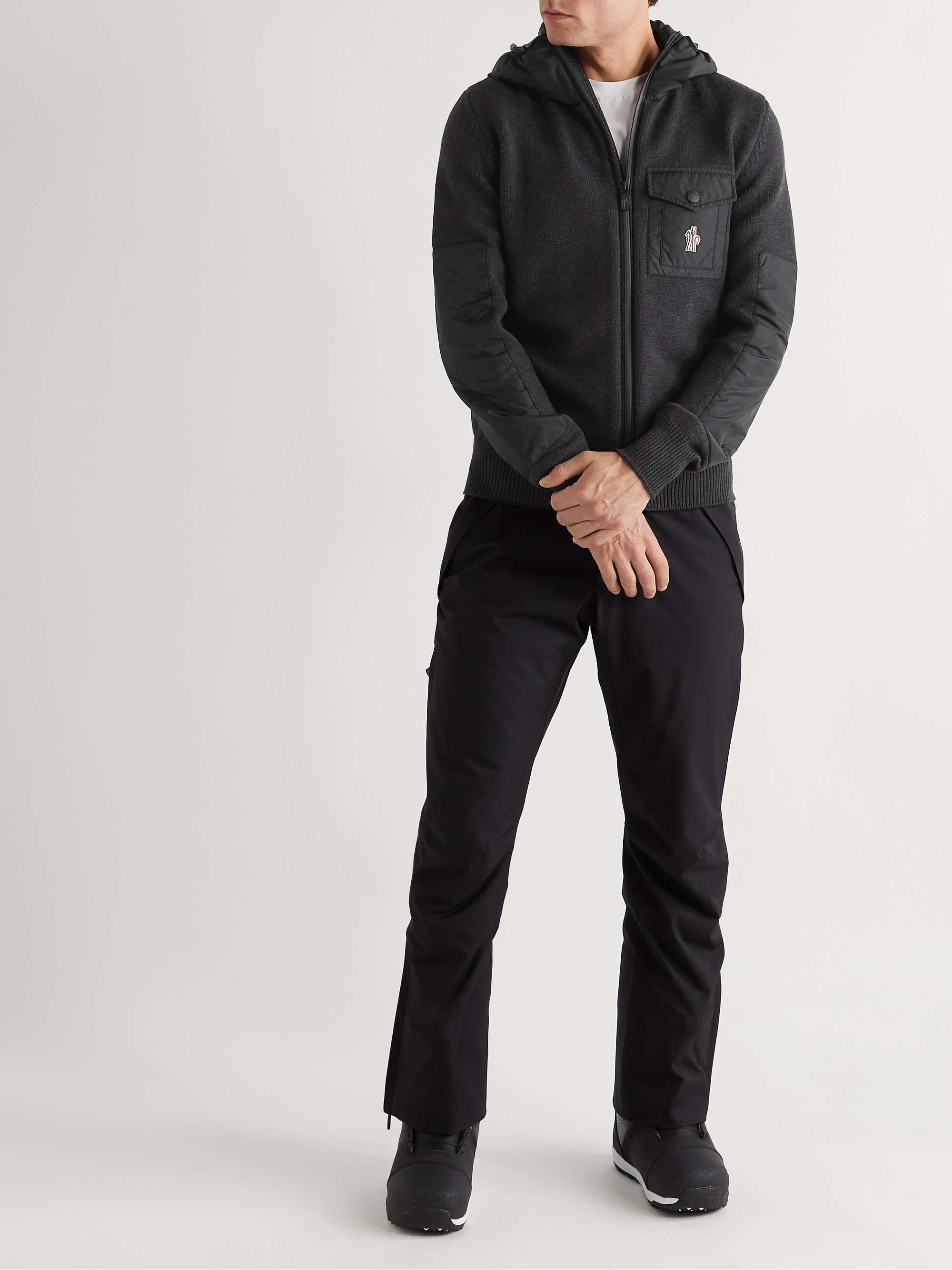 MONCLER GRENOBLE Shell-Trimmed Wool-Blend Hooded Ski Jacket